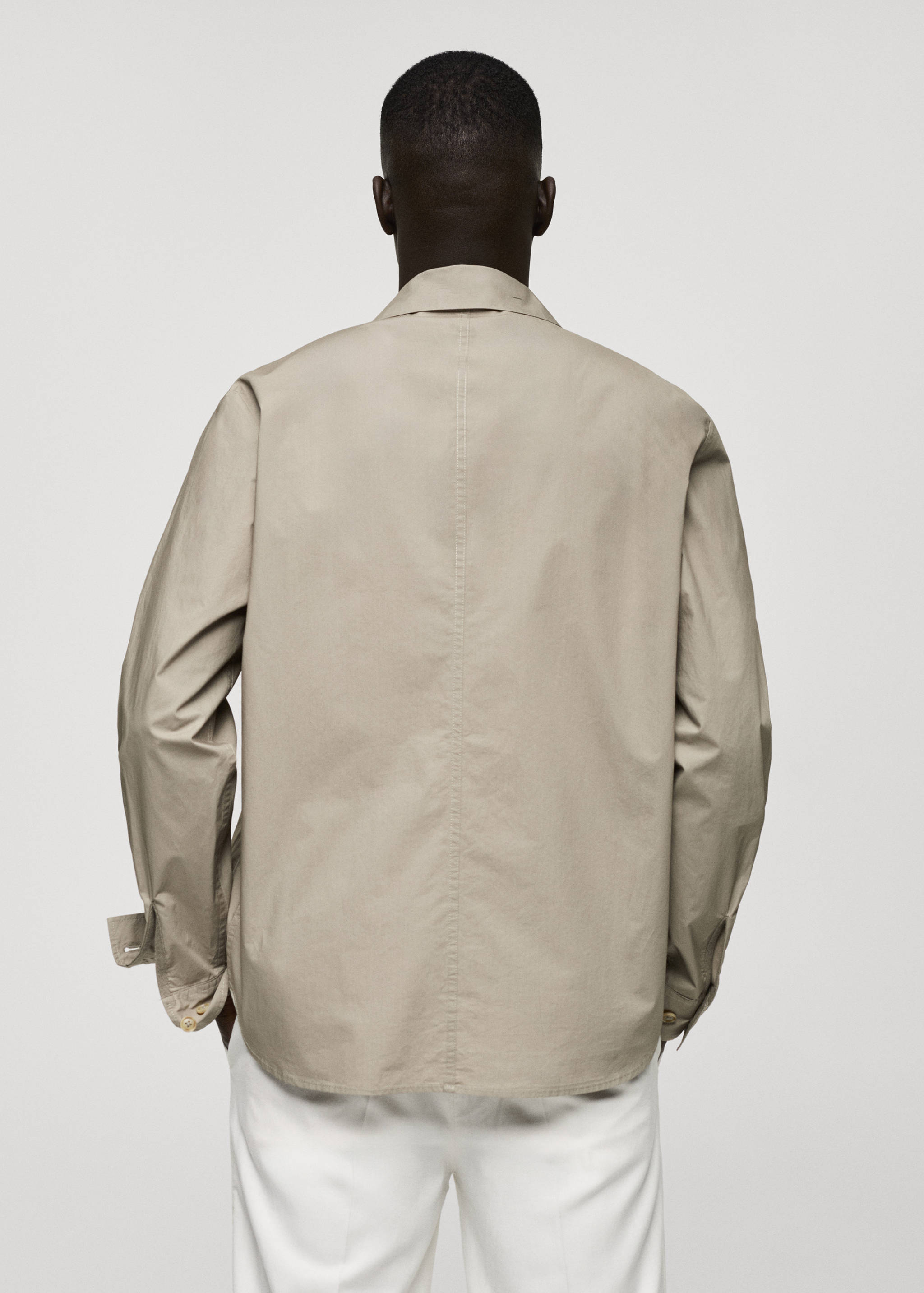 100% cotton poplin overshirt - Reverse of the article