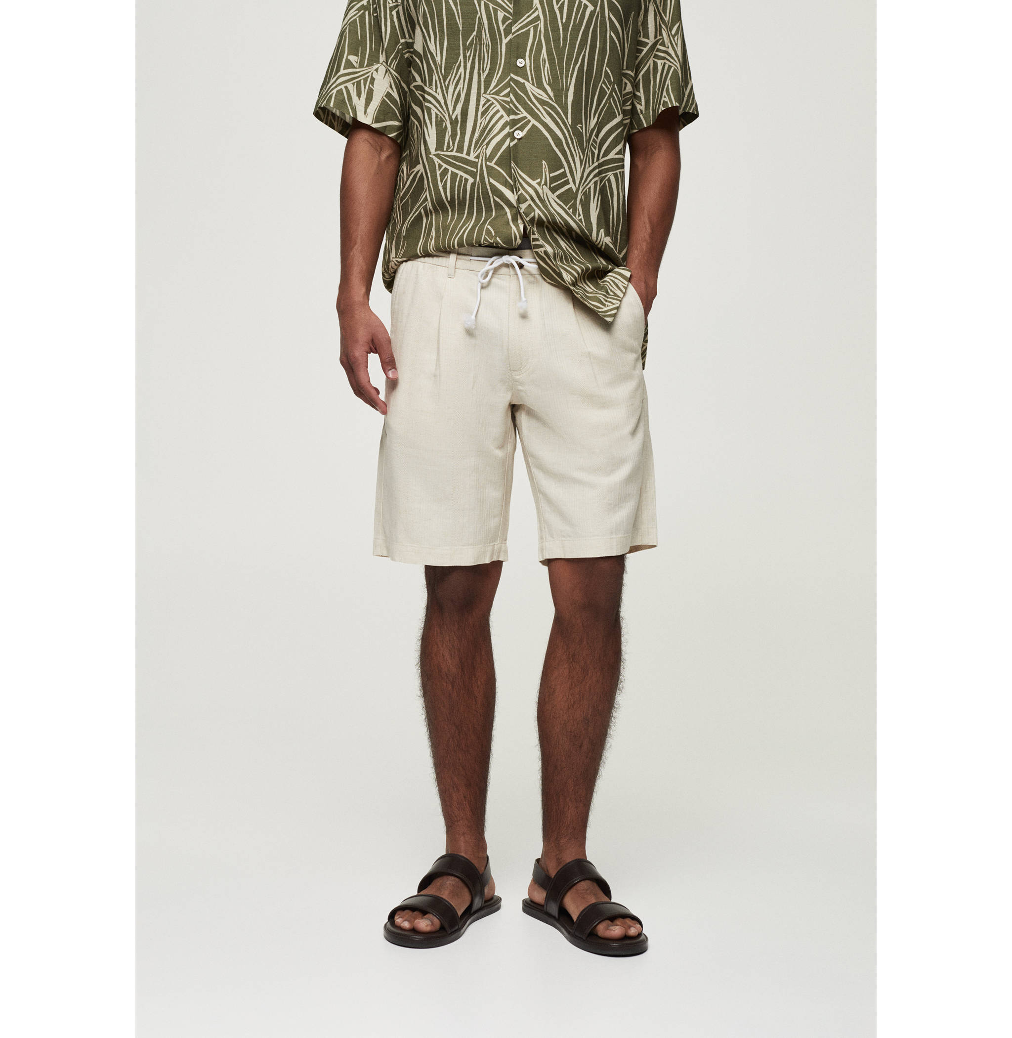 Bermudas algodón lino cordón - Plano medio