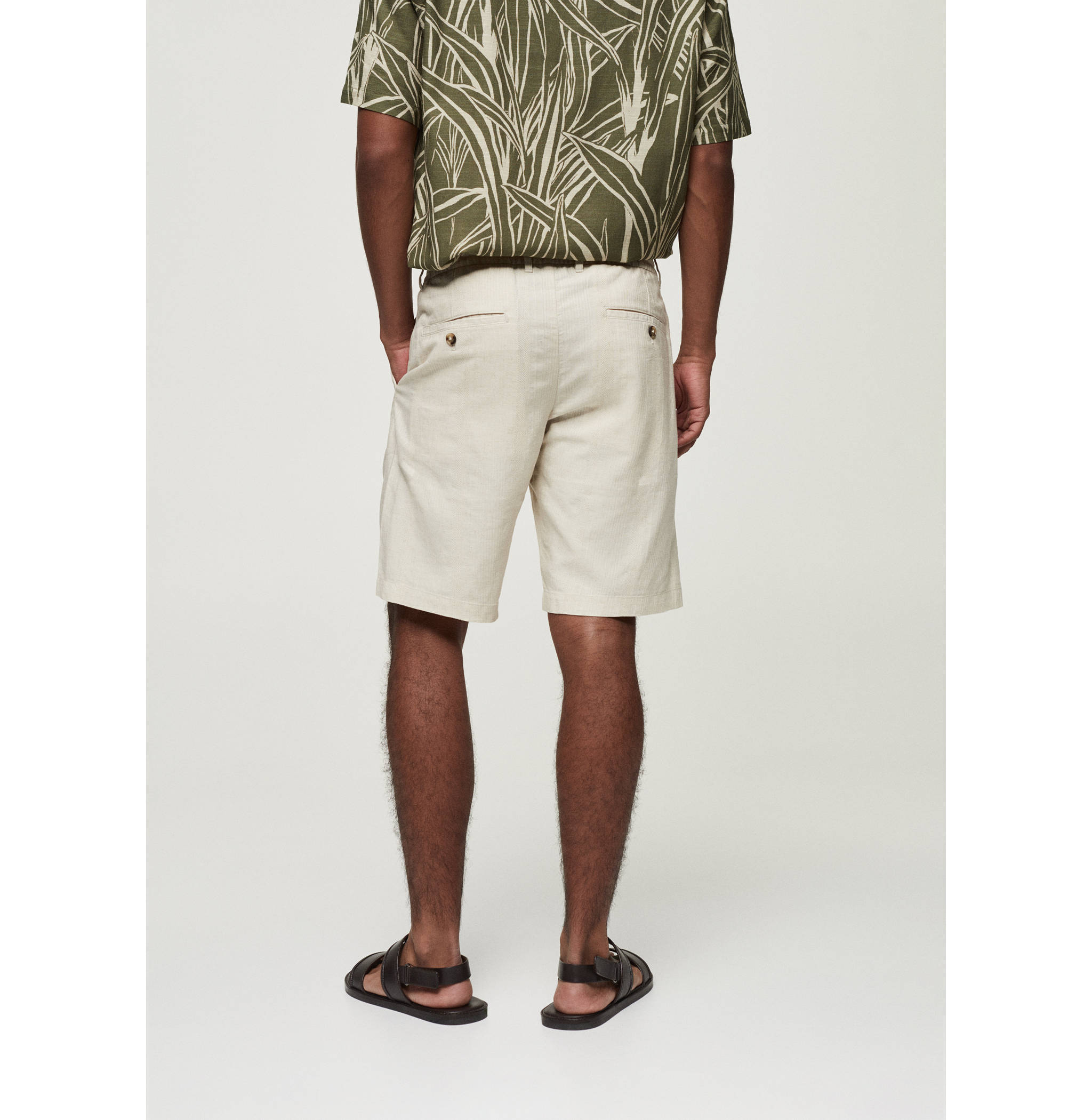 Bermudas algodón lino cordón - Reverso del artículo