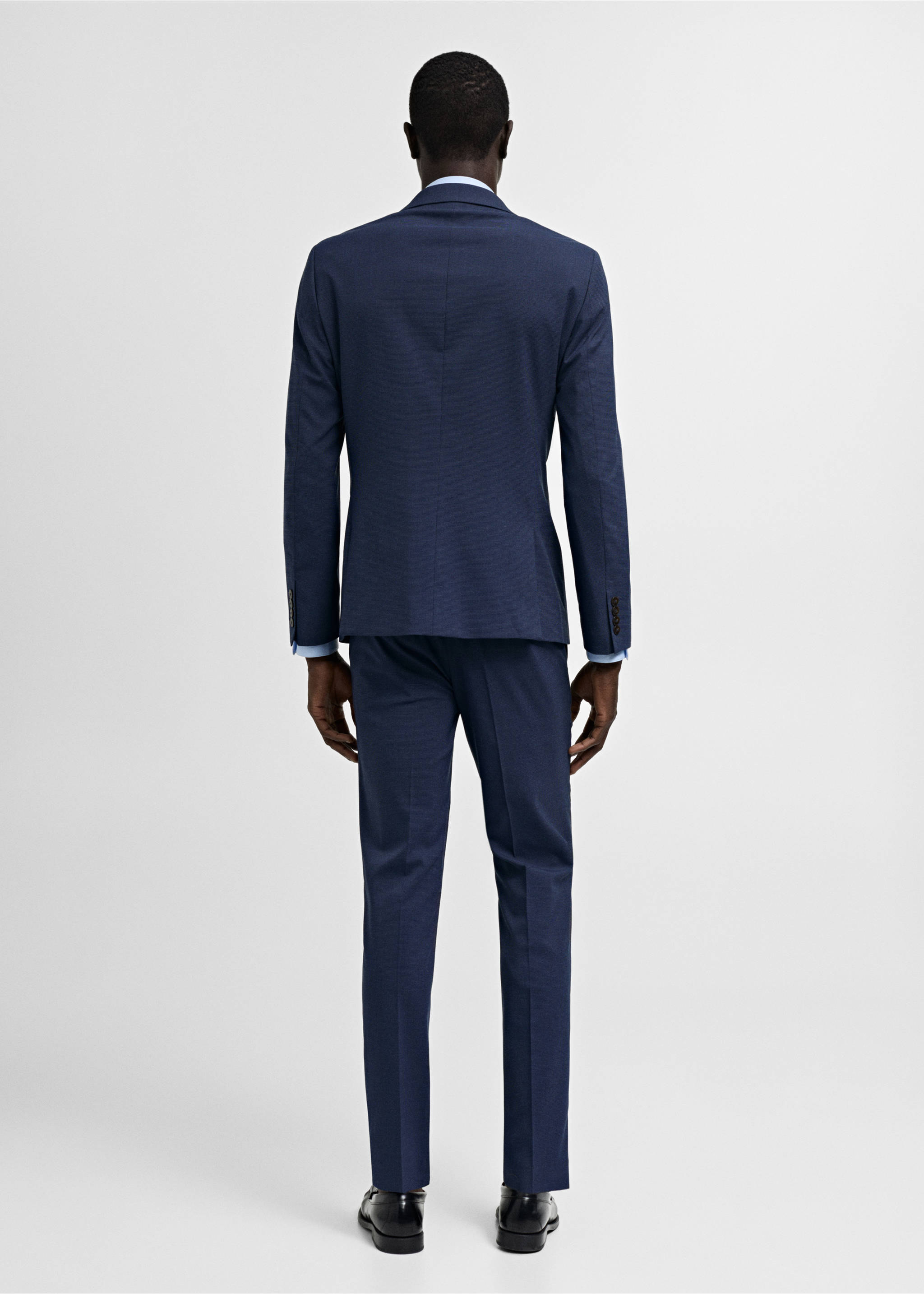 Super slim-fit suit jacket in stretch fabric - Reverse of the article, Ink Blue. Ref: 77020572-00.