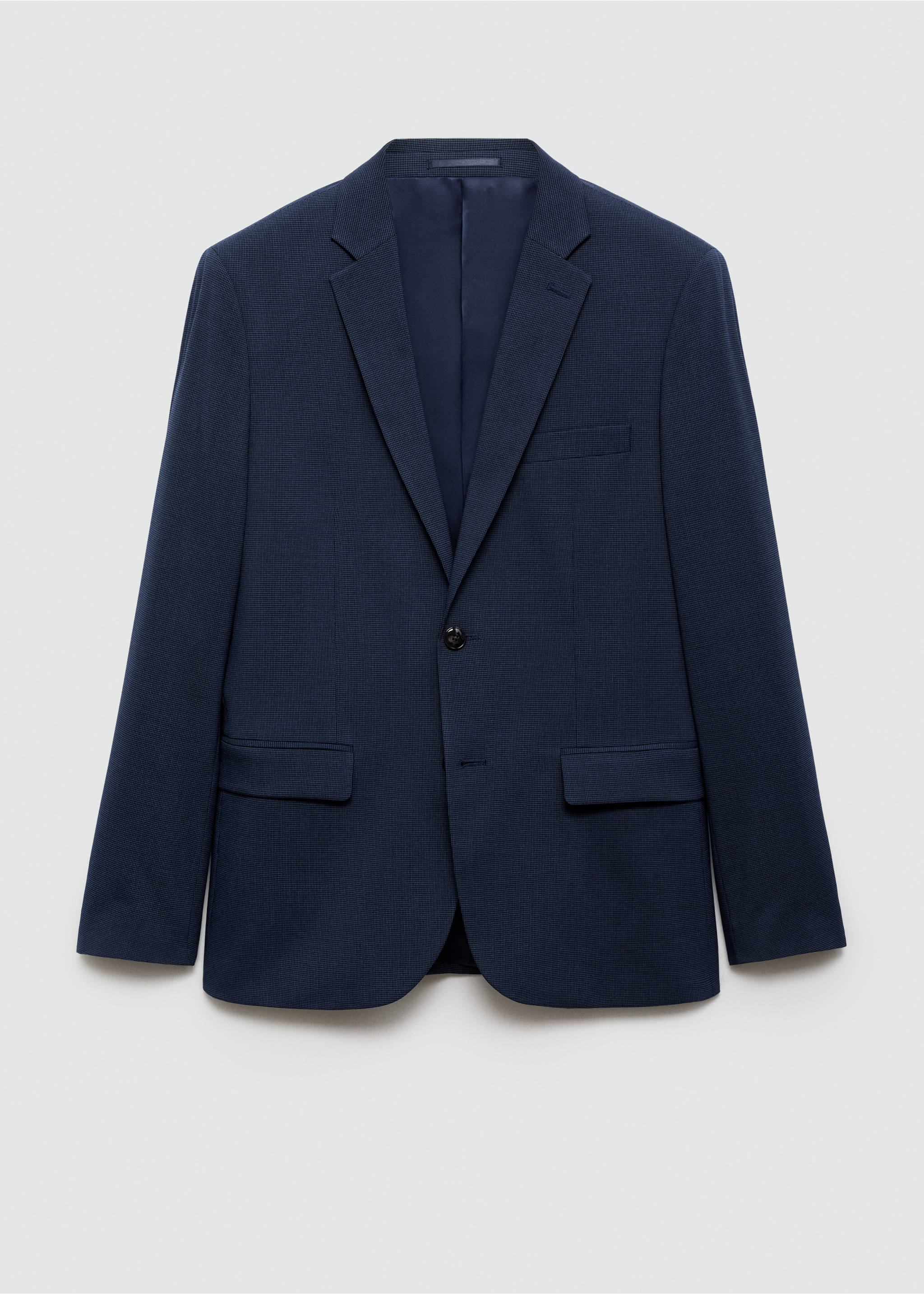 Super slim-fit suit jacket in stretch fabric - Article without model, Ink Blue. Ref: 77020572-00.