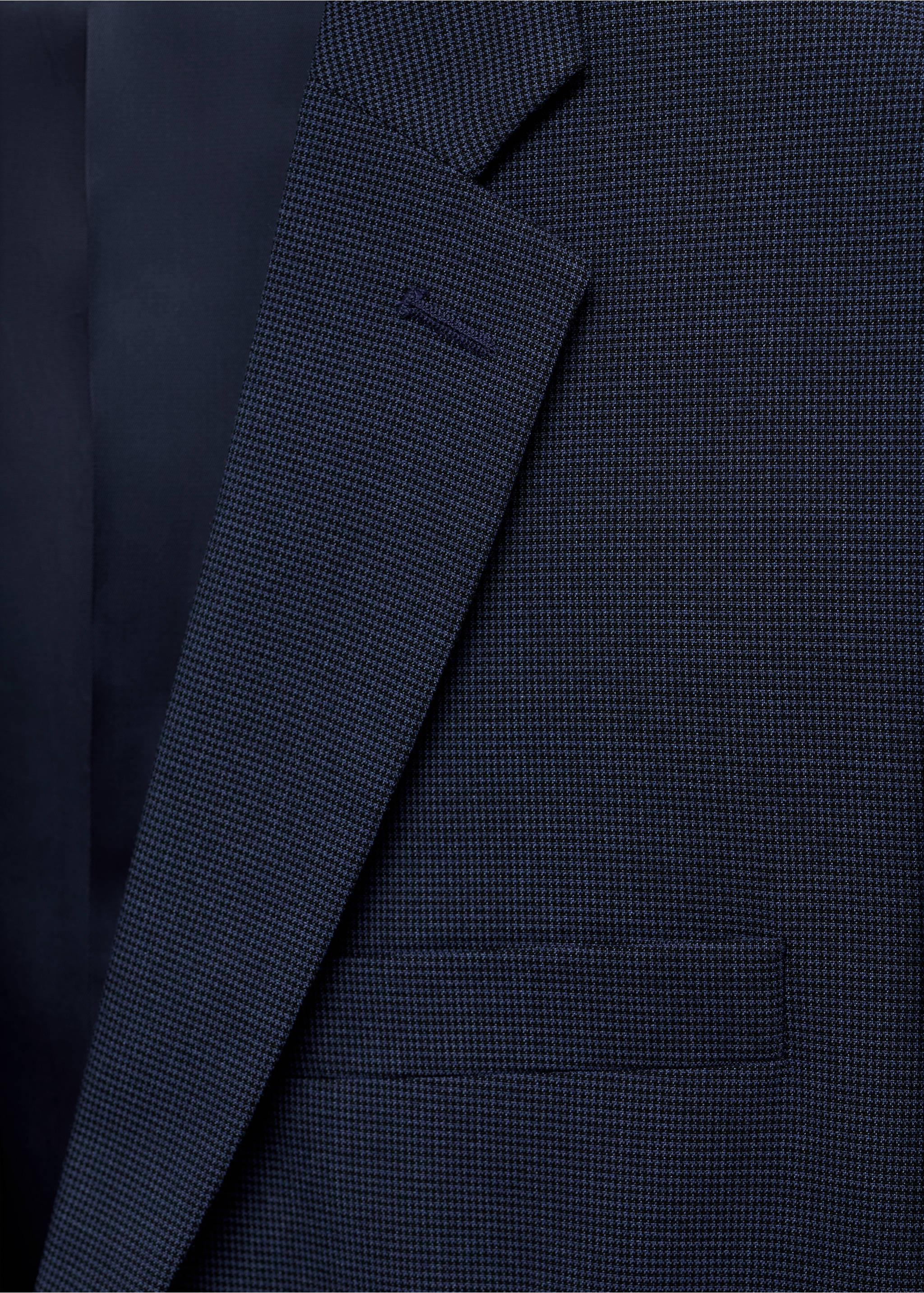 Super slim-fit suit jacket in stretch fabric - Details of the article 8, Ink Blue. Ref: 77020572-00.