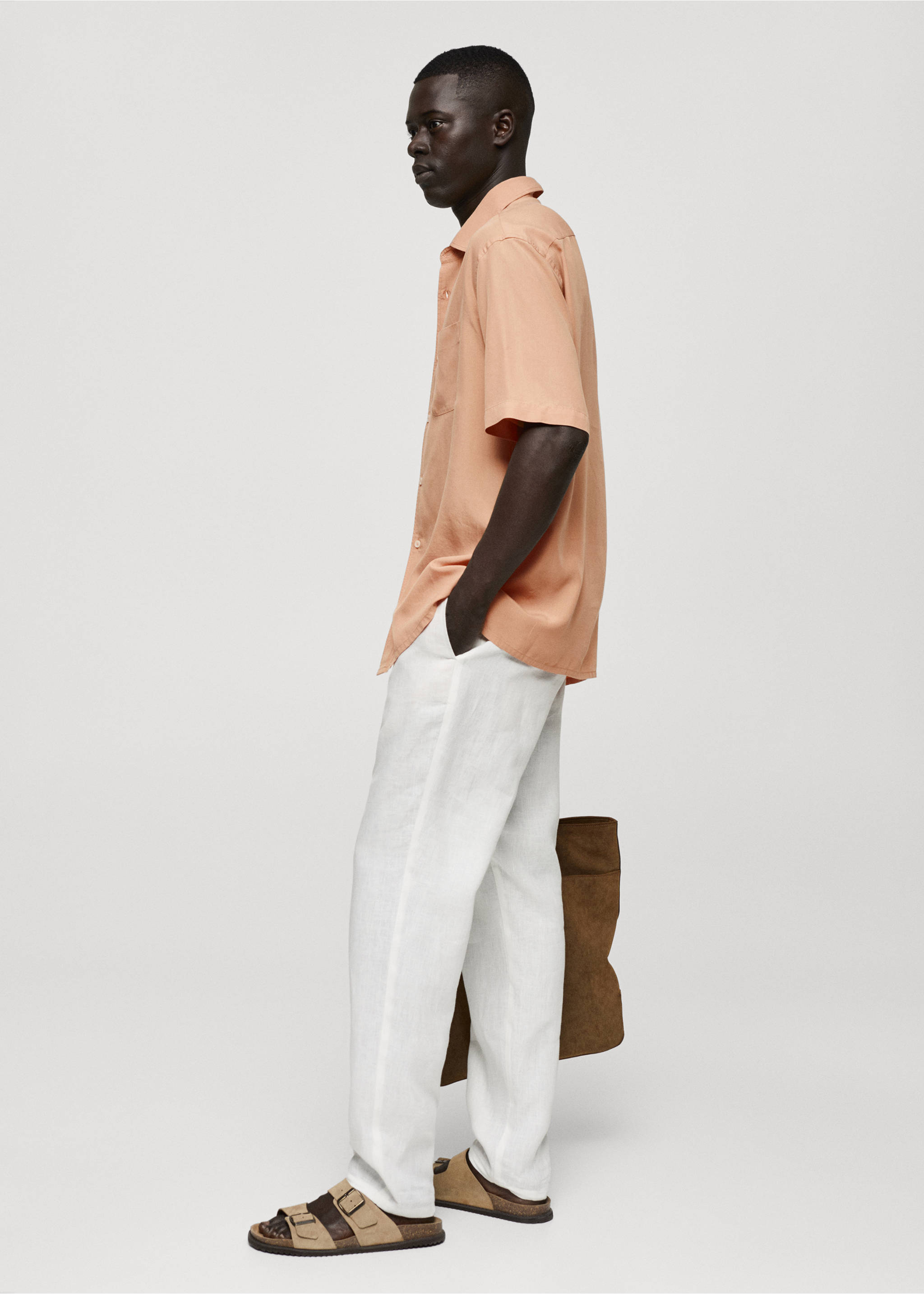 Chemise relaxed-fit 100 % Tencel - Détail de l'article 2, Pêche. Ref: 77020575-00.