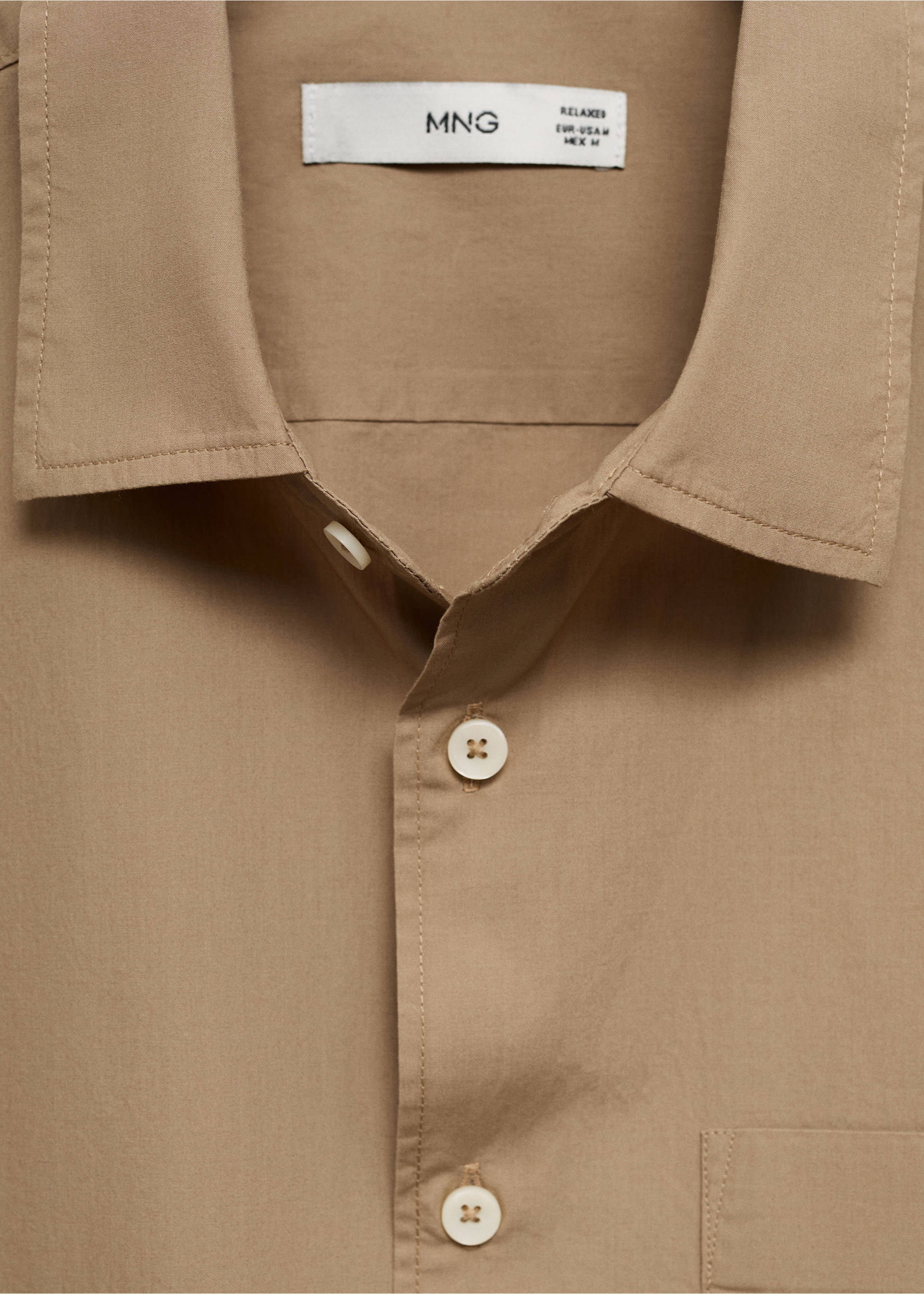 Chemise coton Tencel™ poche - Détail de l'article 8, Marron moyen. Ref: 77020576-00.