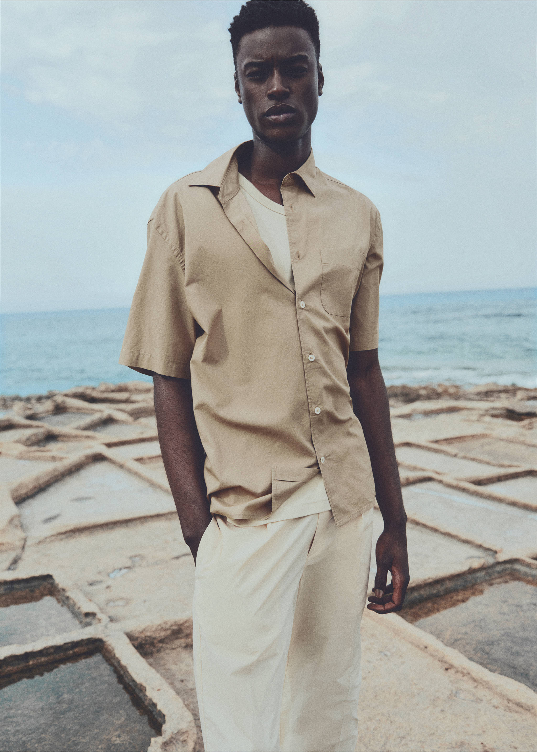 Chemise coton Tencel™ poche - Détail de l'article 5, Marron moyen. Ref: 77020576-00.