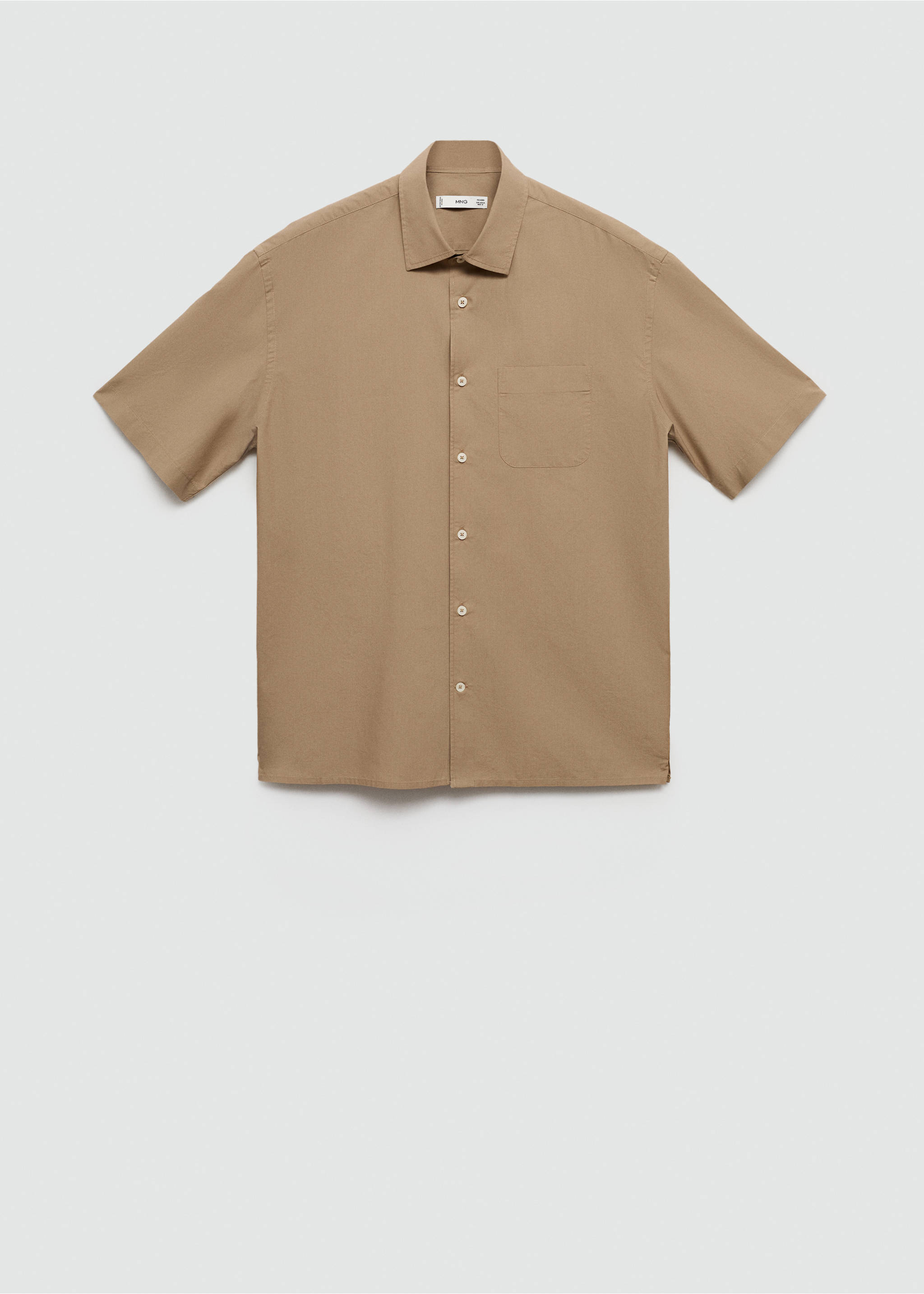 Hemd aus Tencel™-Baumwolle mit Tasche - Artikel ohne Model, Mittelbraun. Ref: 77020576-00.