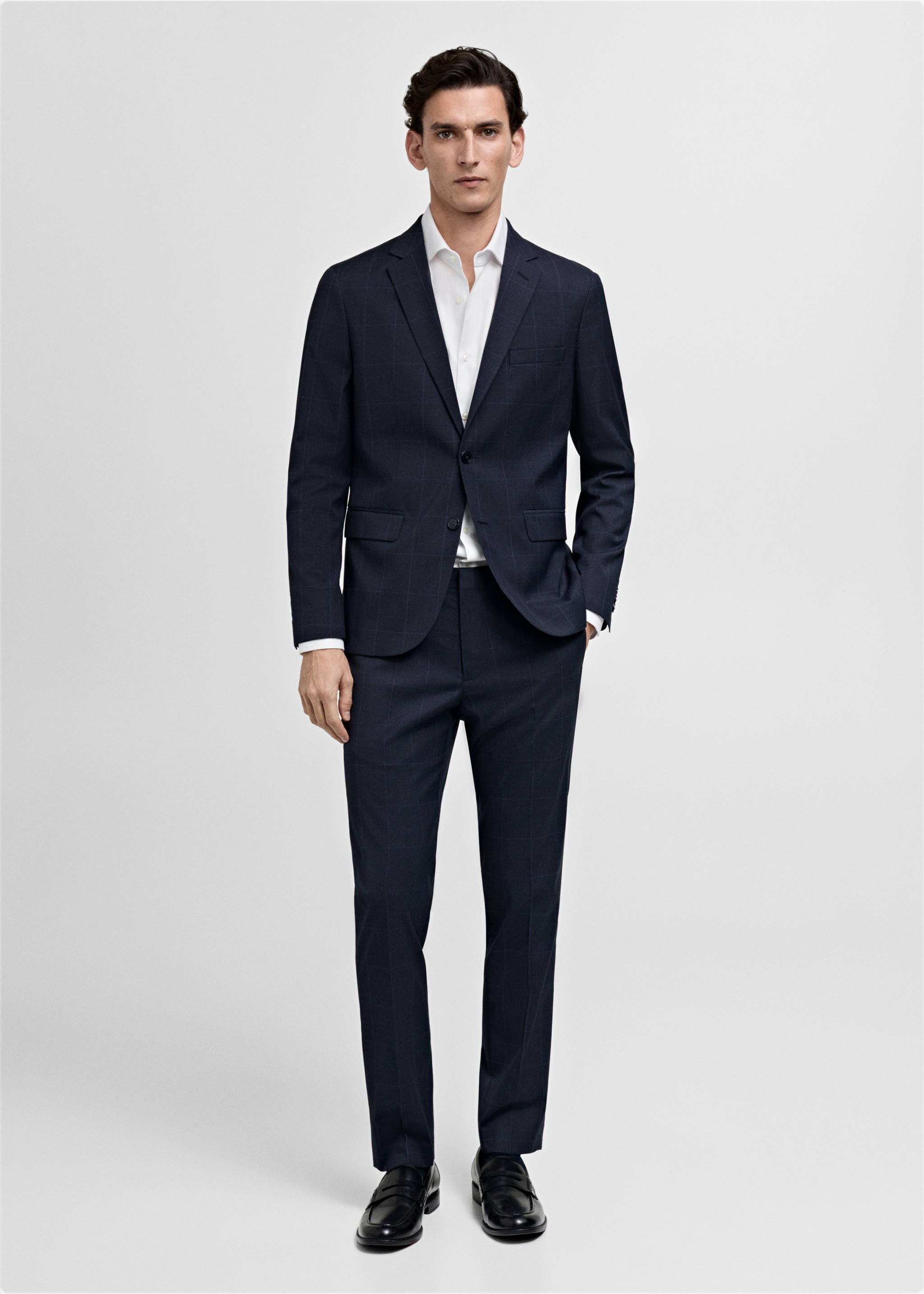 Kostymskjorta regular fit struktur - Allmän bild, Vit. Ref: 77020577-00.