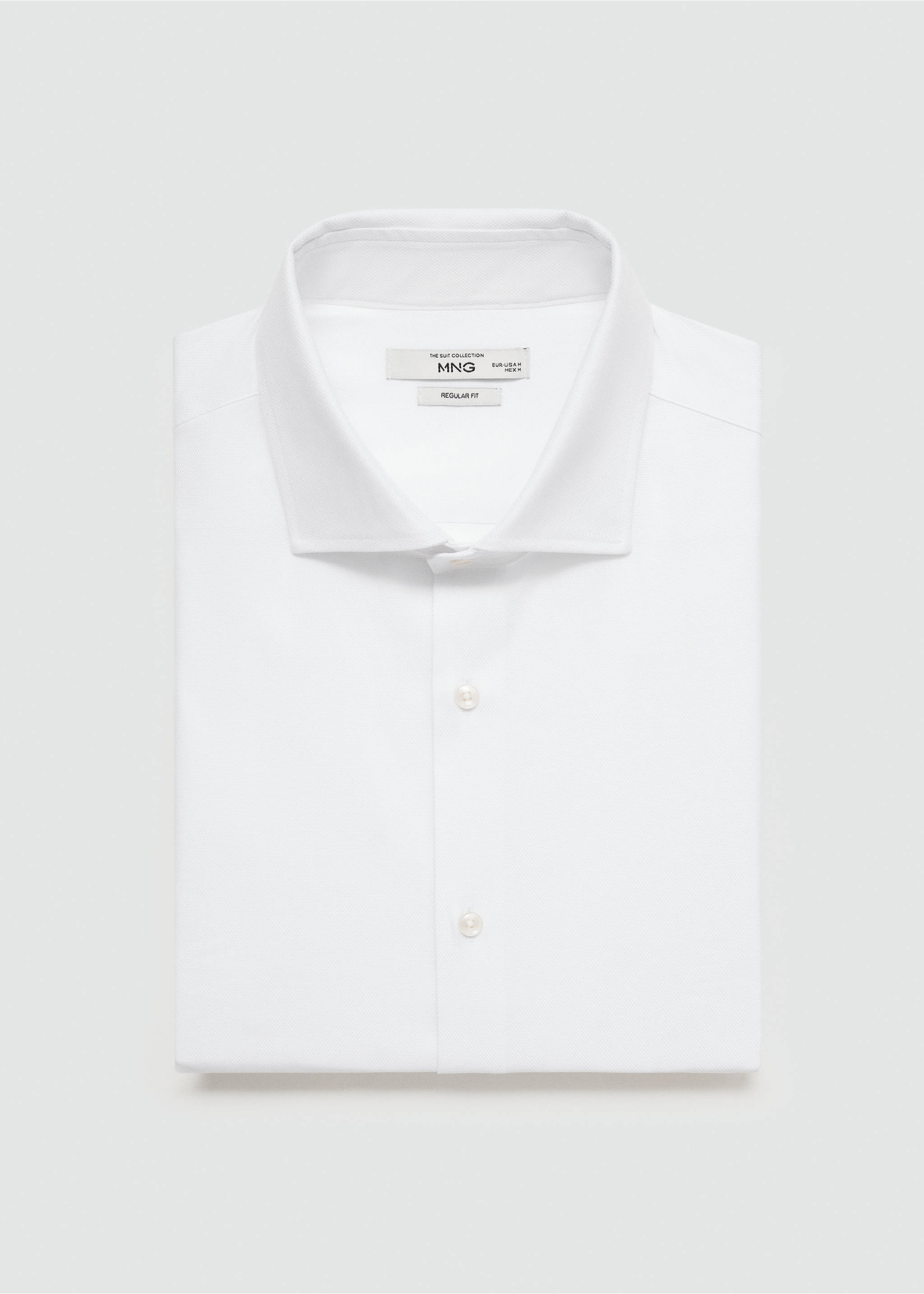 Kostymskjorta regular fit struktur - Detaljer om artikeln 8, Vit. Ref: 77020577-00.