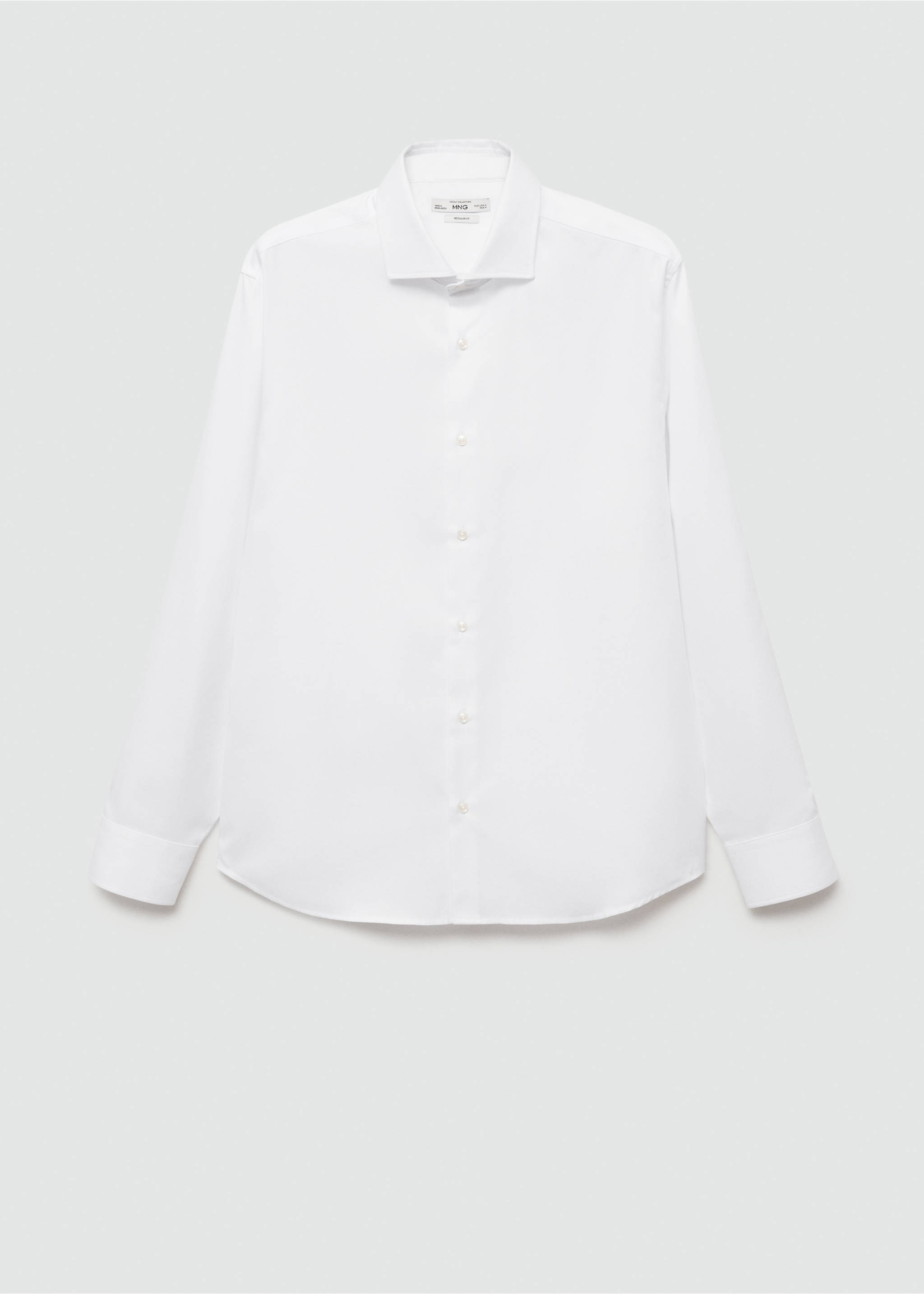 Regular-fit structured suit shirt - Article without model, White. Ref: 77020577-00.