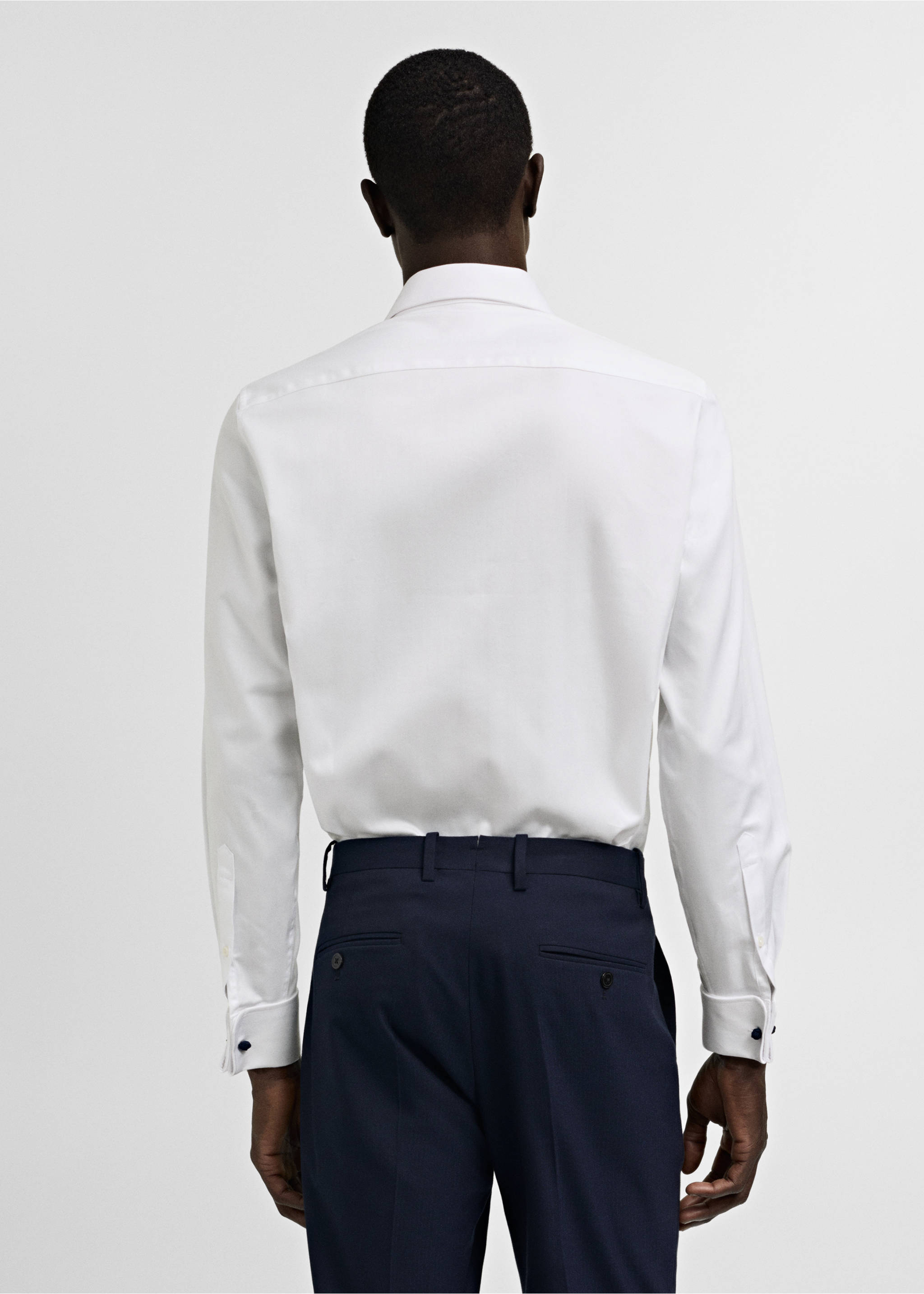 Regular-fit suit shirt with cufflinks - Reverse of the article, White. Ref: 77020578-00.