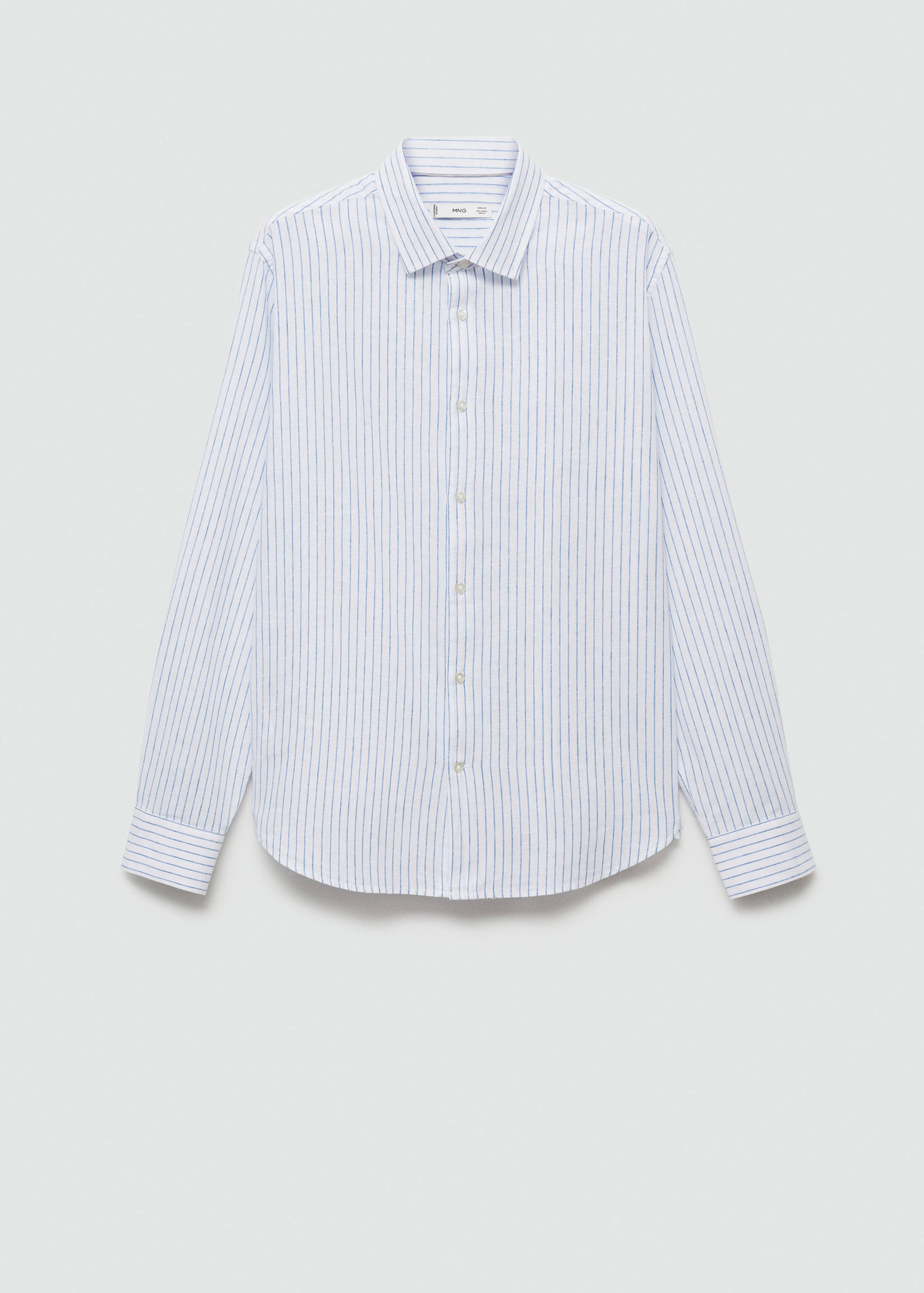 Camisa regular fit de algodão às riscas - Artigo sem modelo