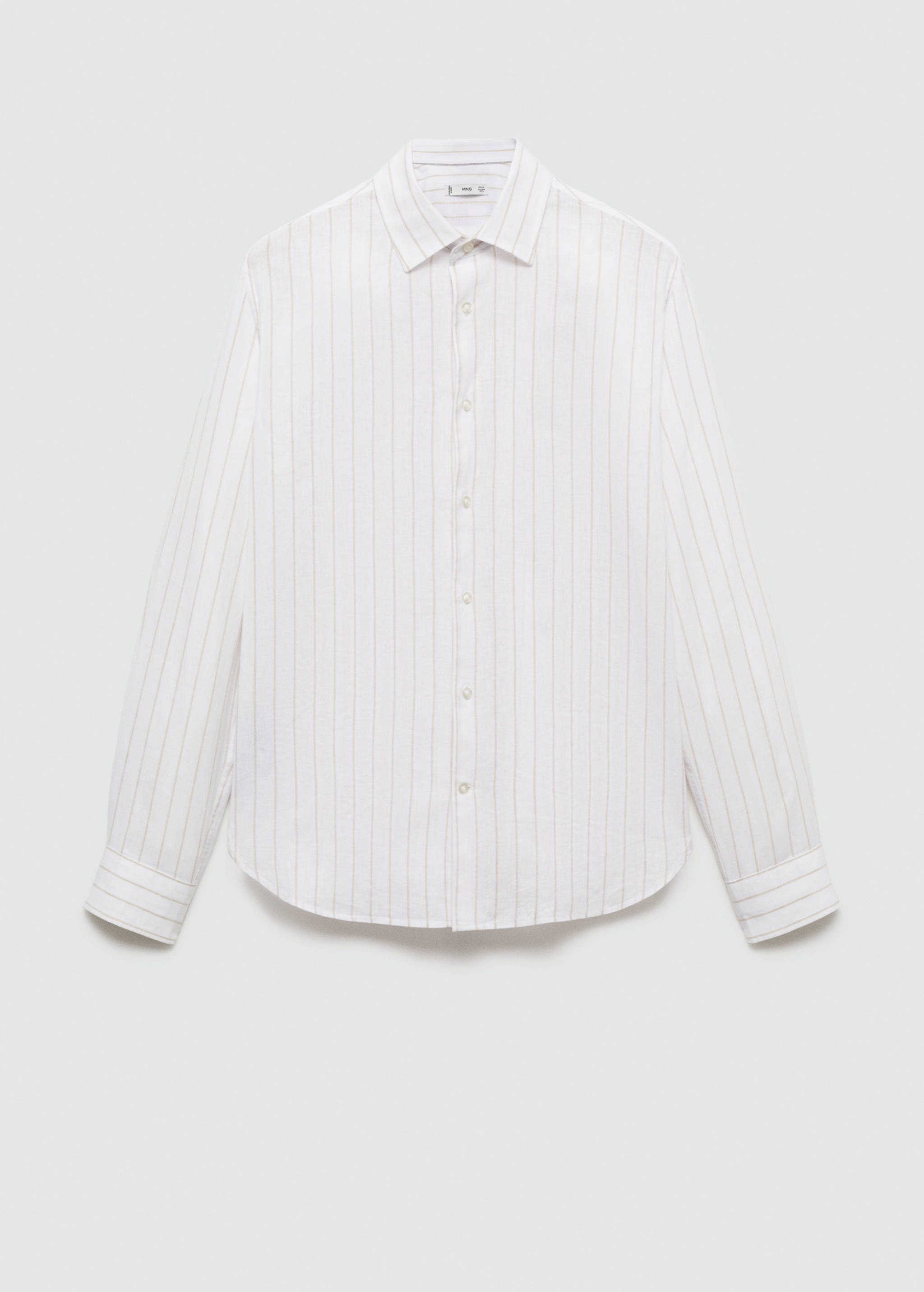 Regular-fit striped cotton-linen shirt - Article without model