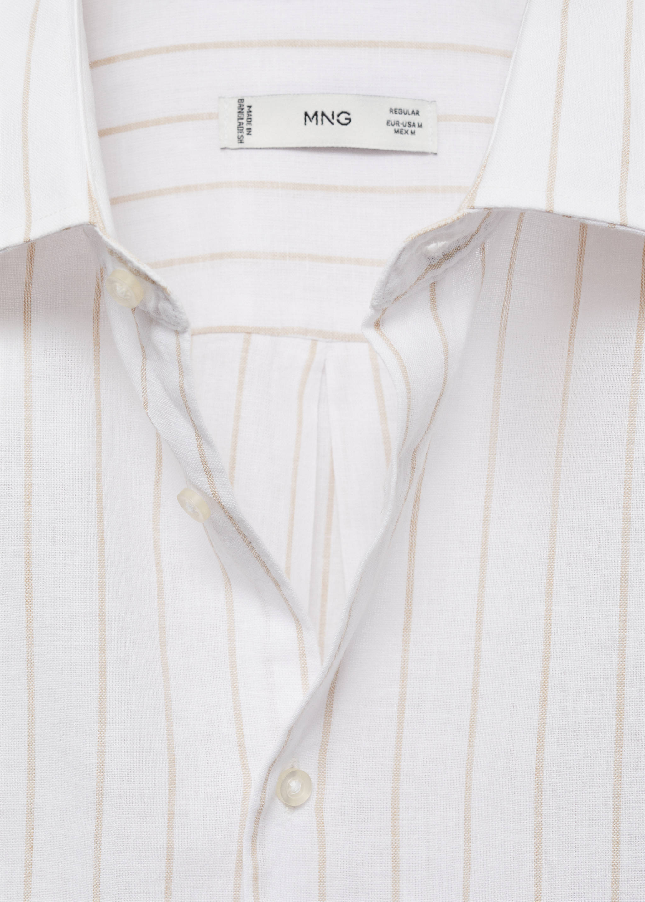 Regular-fit striped cotton-linen shirt - Details of the article 8