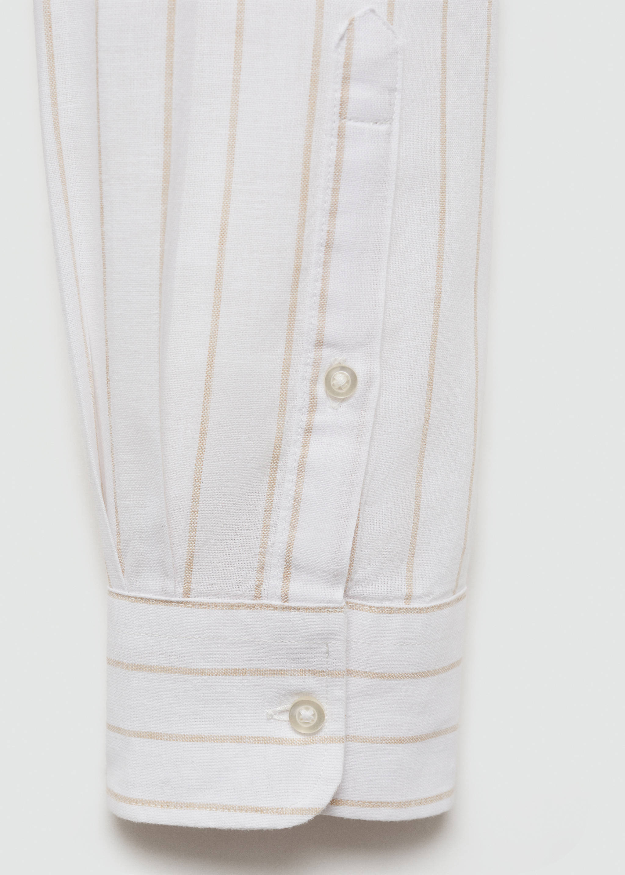 Regular-fit striped cotton-linen shirt - Details of the article 0