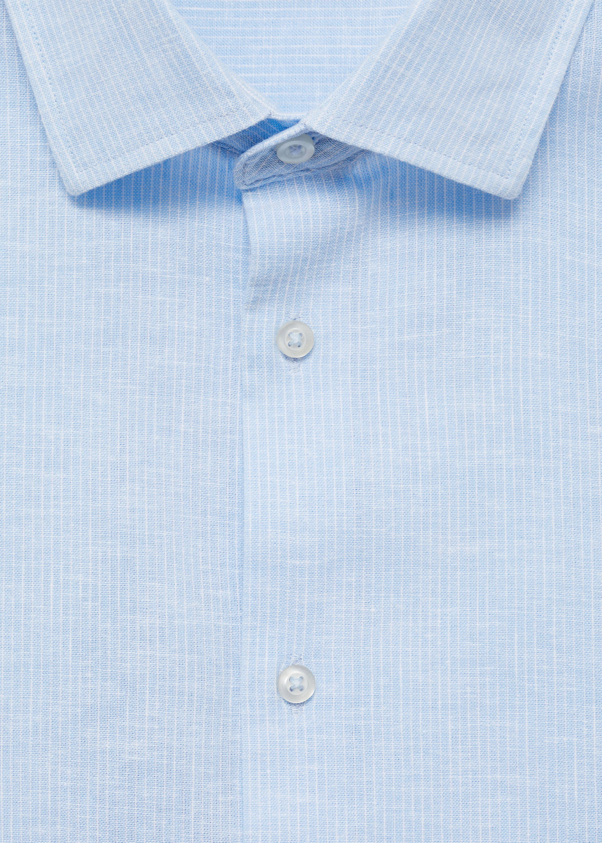 Regular-fit striped cotton-linen shirt - Details of the article 8