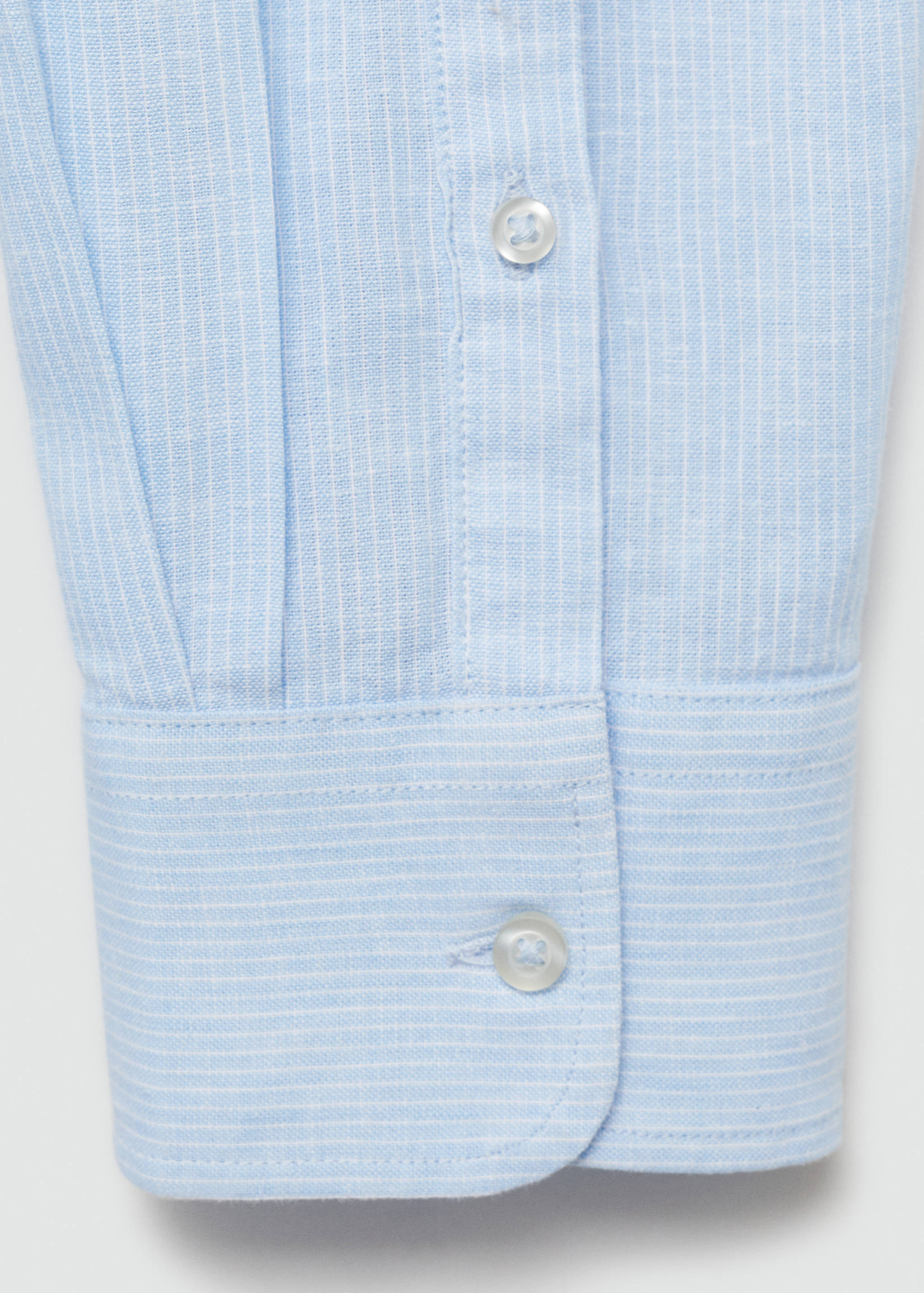 Regular-fit striped cotton-linen shirt - Details of the article 0