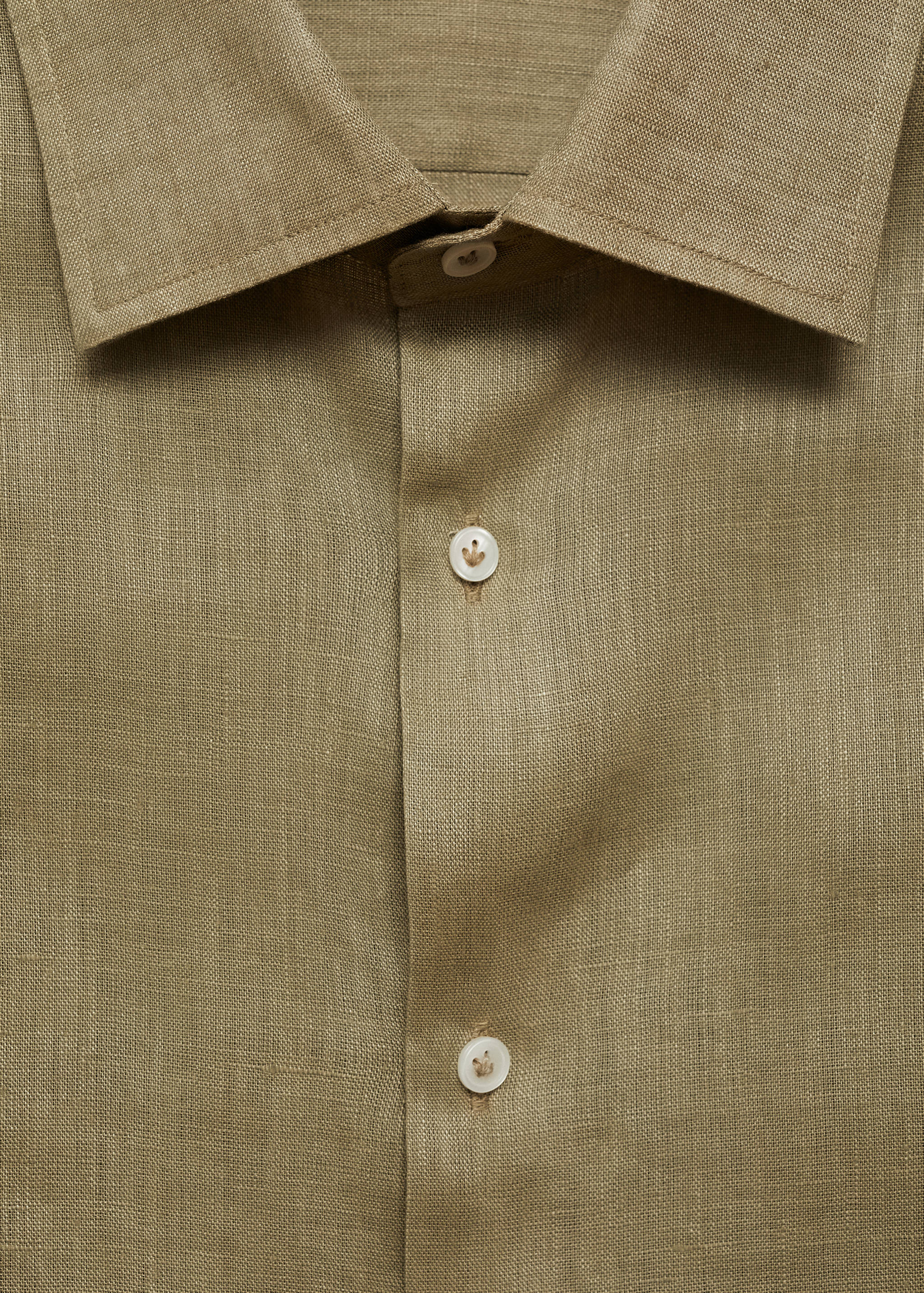 Regular-fit 100% linen shirt - Details of the article 8