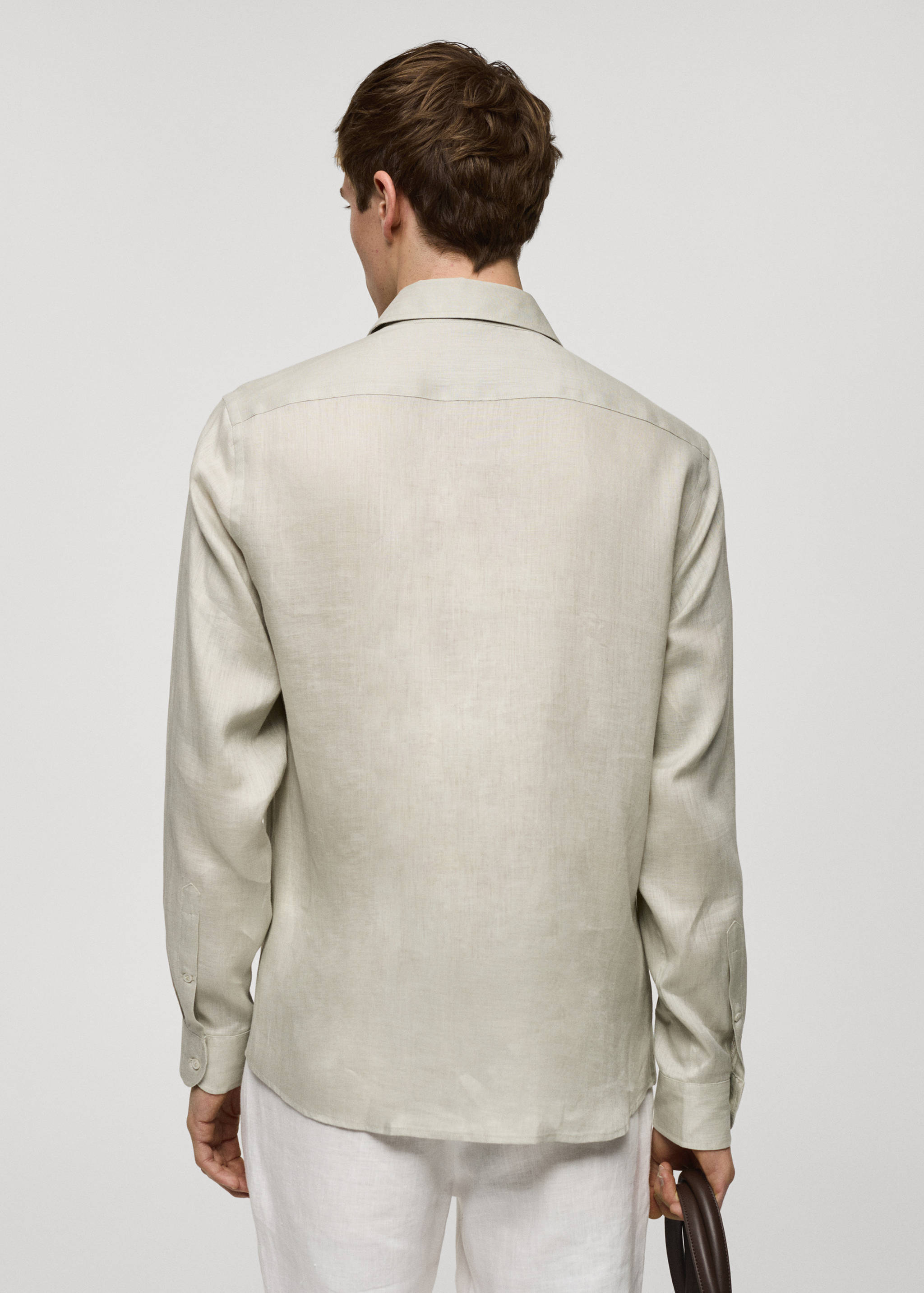 Regular-fit 100% linen shirt - Reverse of the article