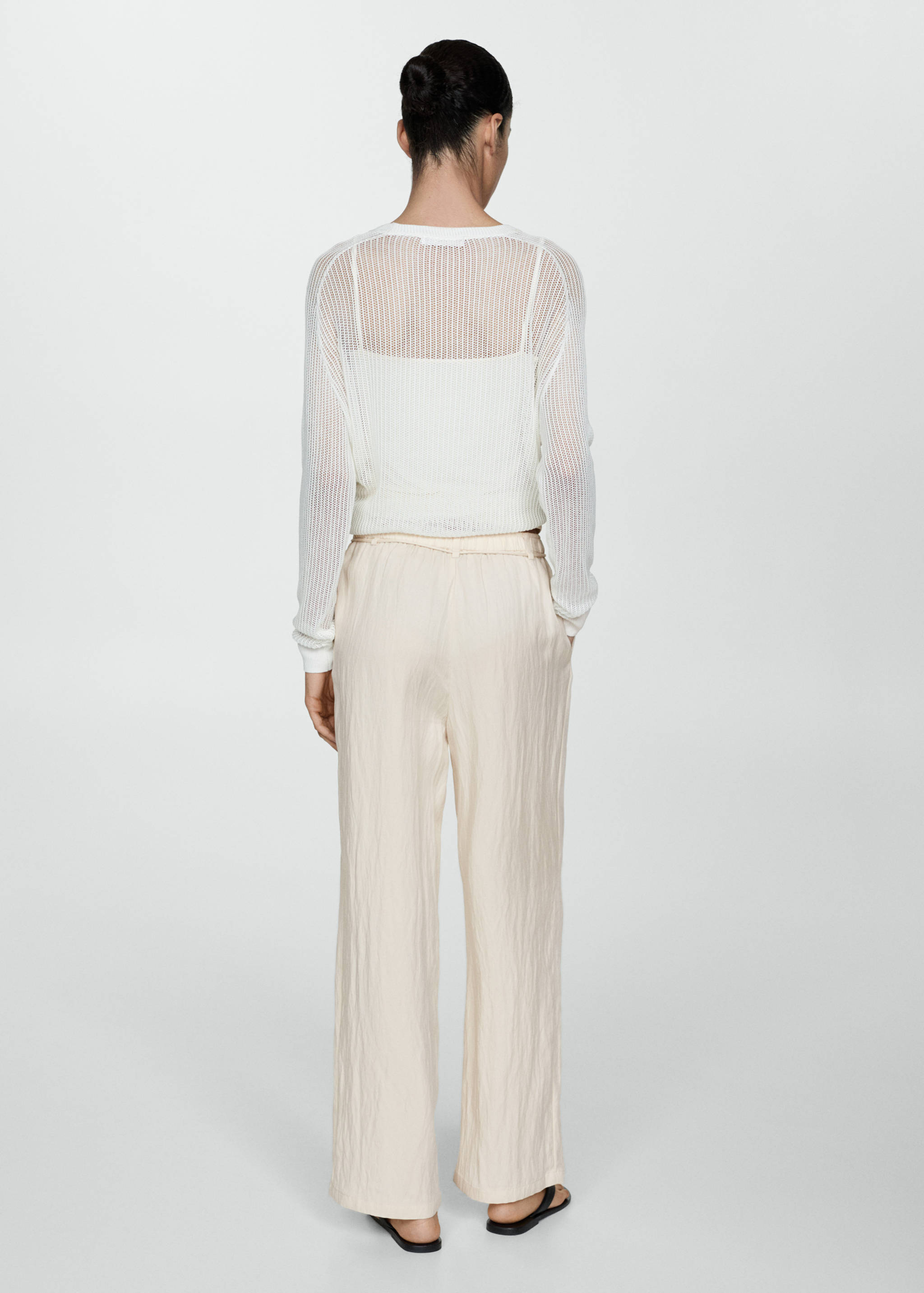 Straight lyocell trousers - Reverse of the article