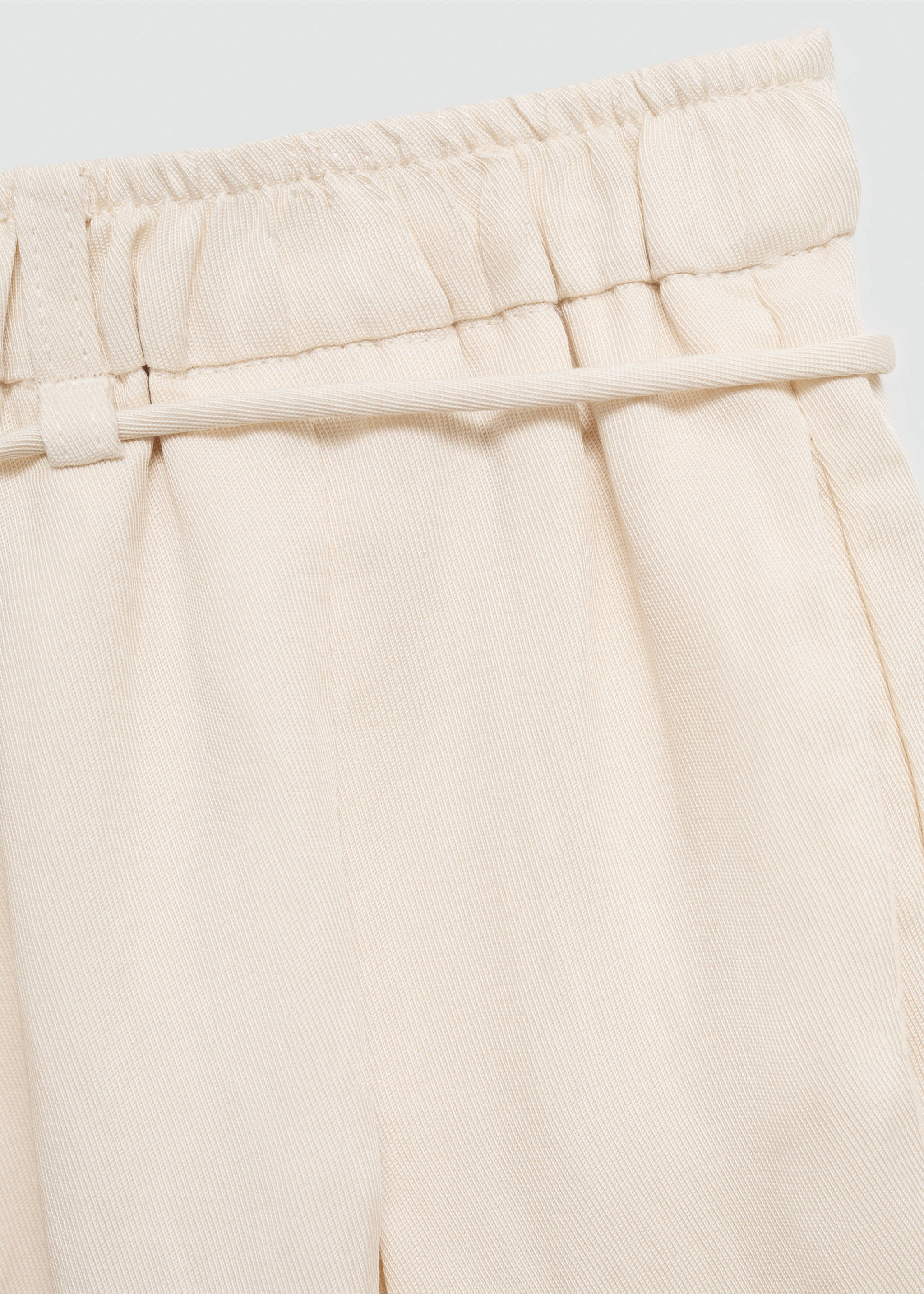 Straight lyocell trousers - Details of the article 8, Ecru. Ref: 77020581-00.