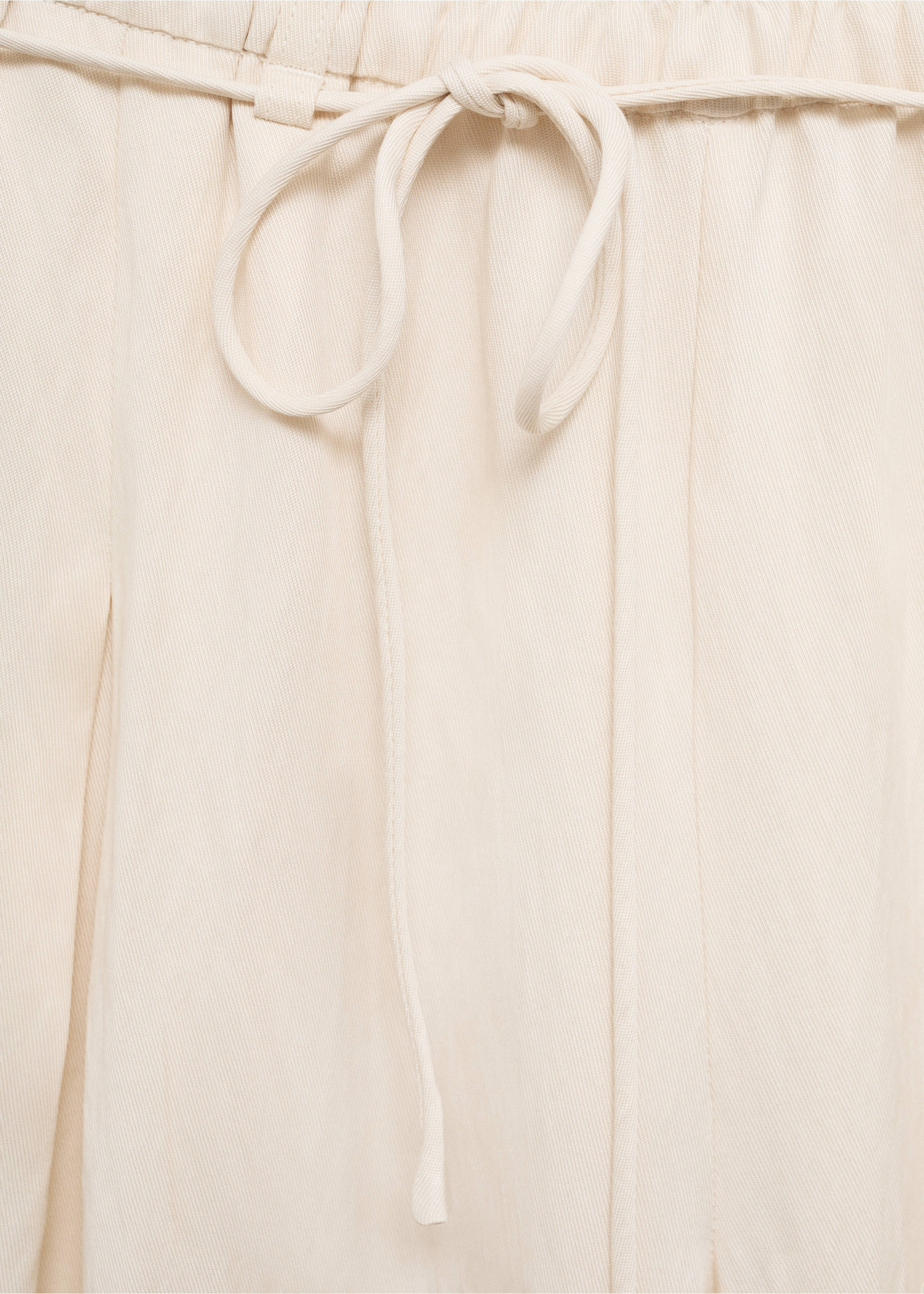 Straight lyocell trousers - Details of the article 0, Ecru. Ref: 77020581-00.