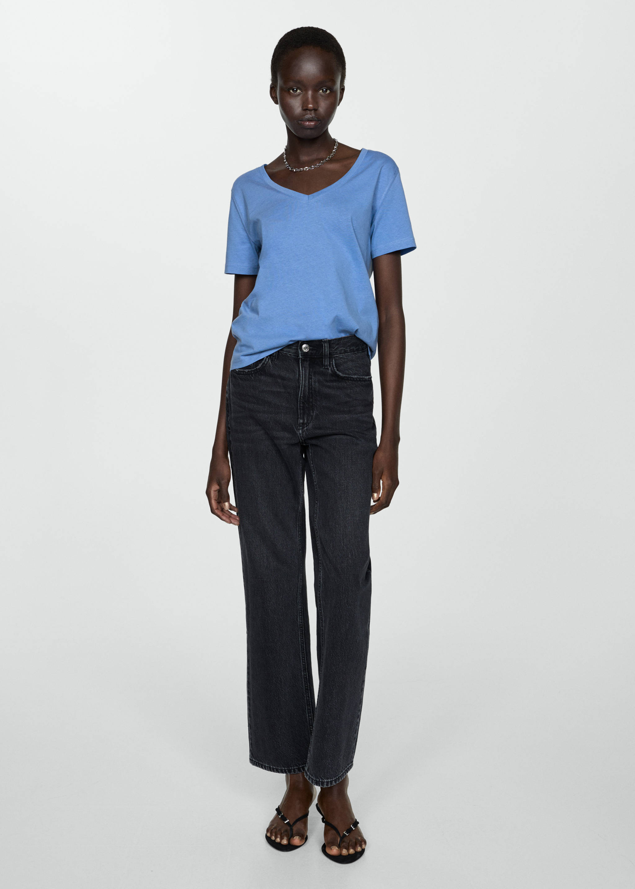 V-neck cotton T-shirt - General plane