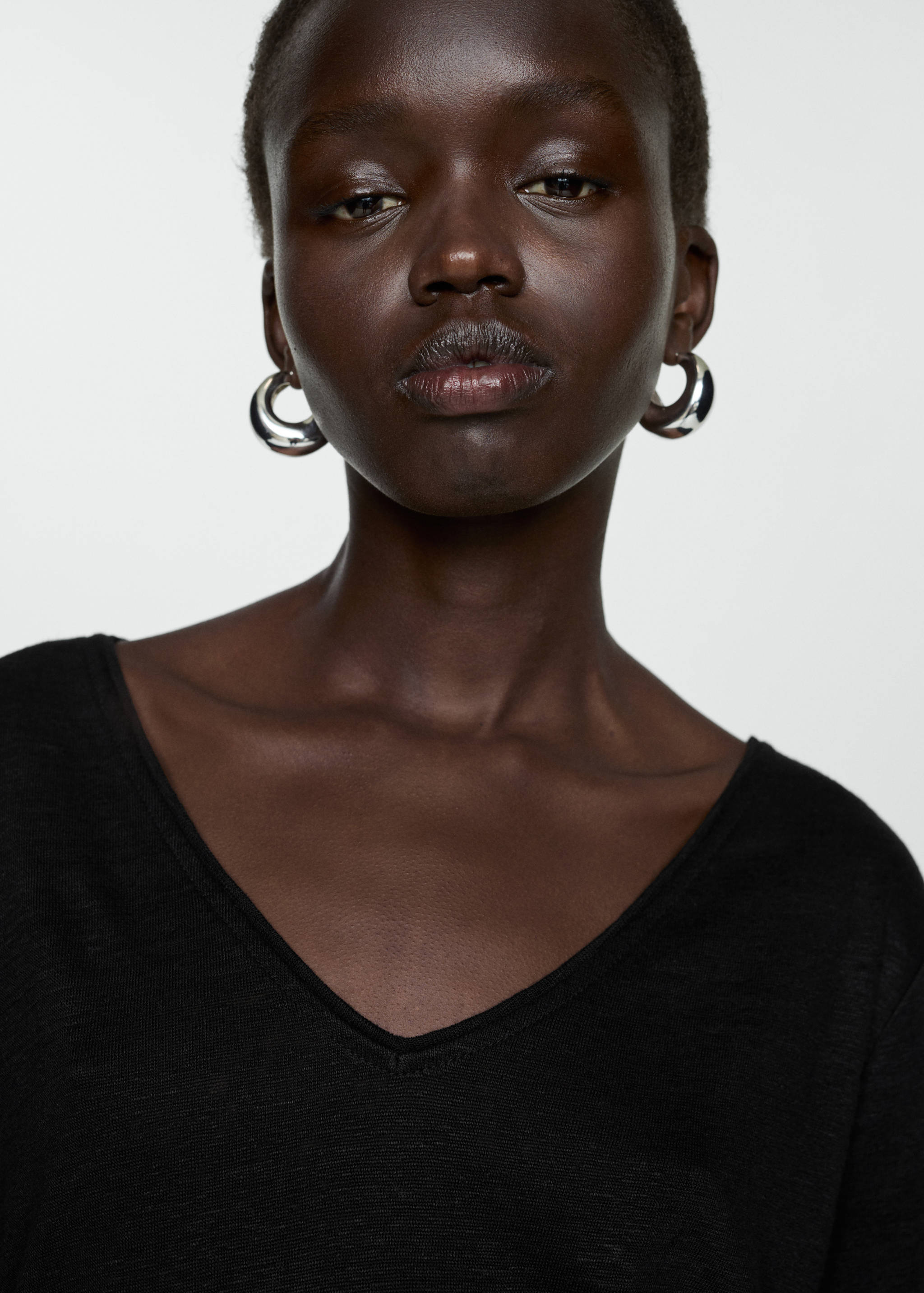 Kurzärmliges Leinen-T-Shirt - Detail des Artikels 1