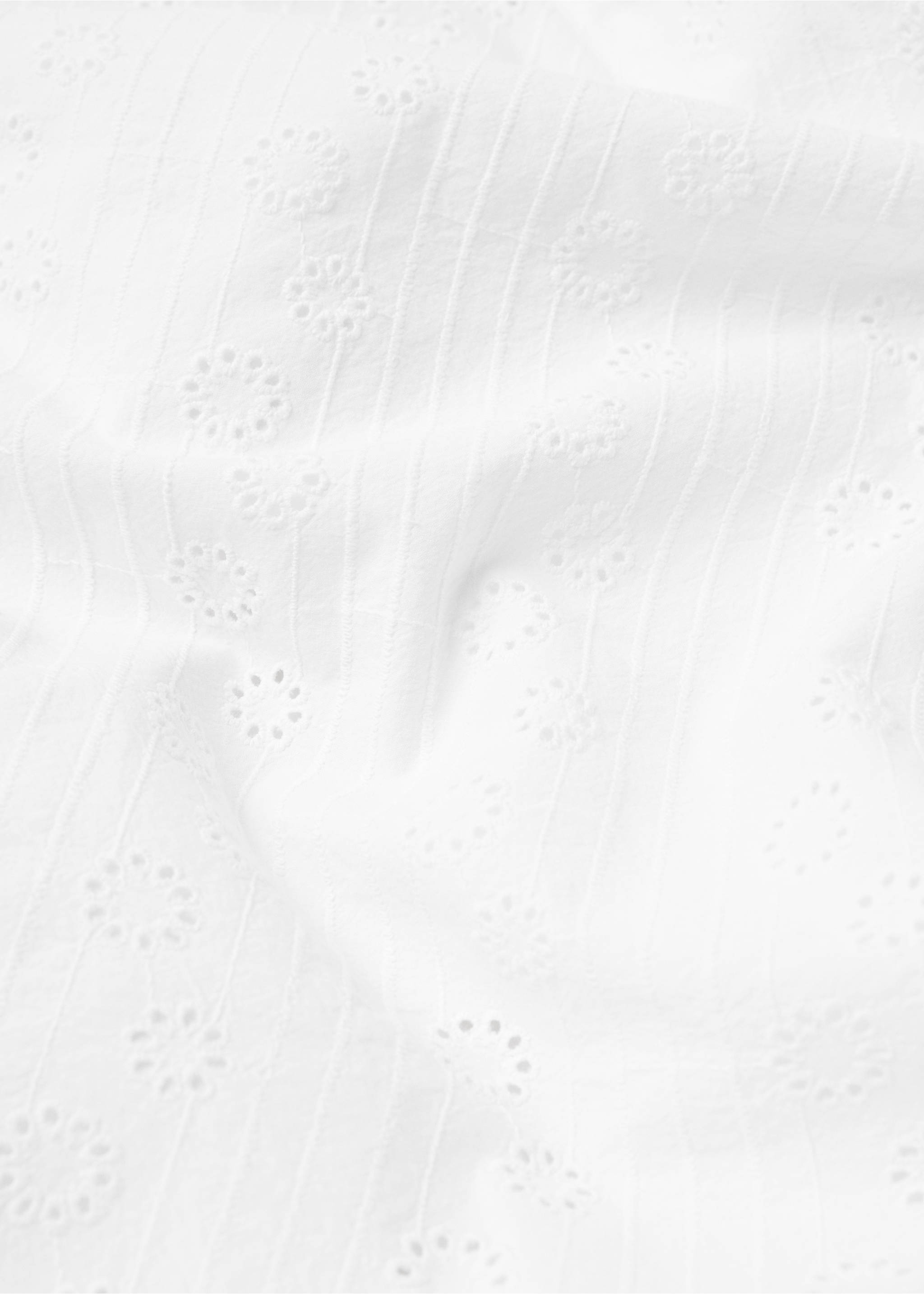 Floral embroidered cotton duvet cover for single bed - Details of the article 2, White. Ref: 77020585-00.