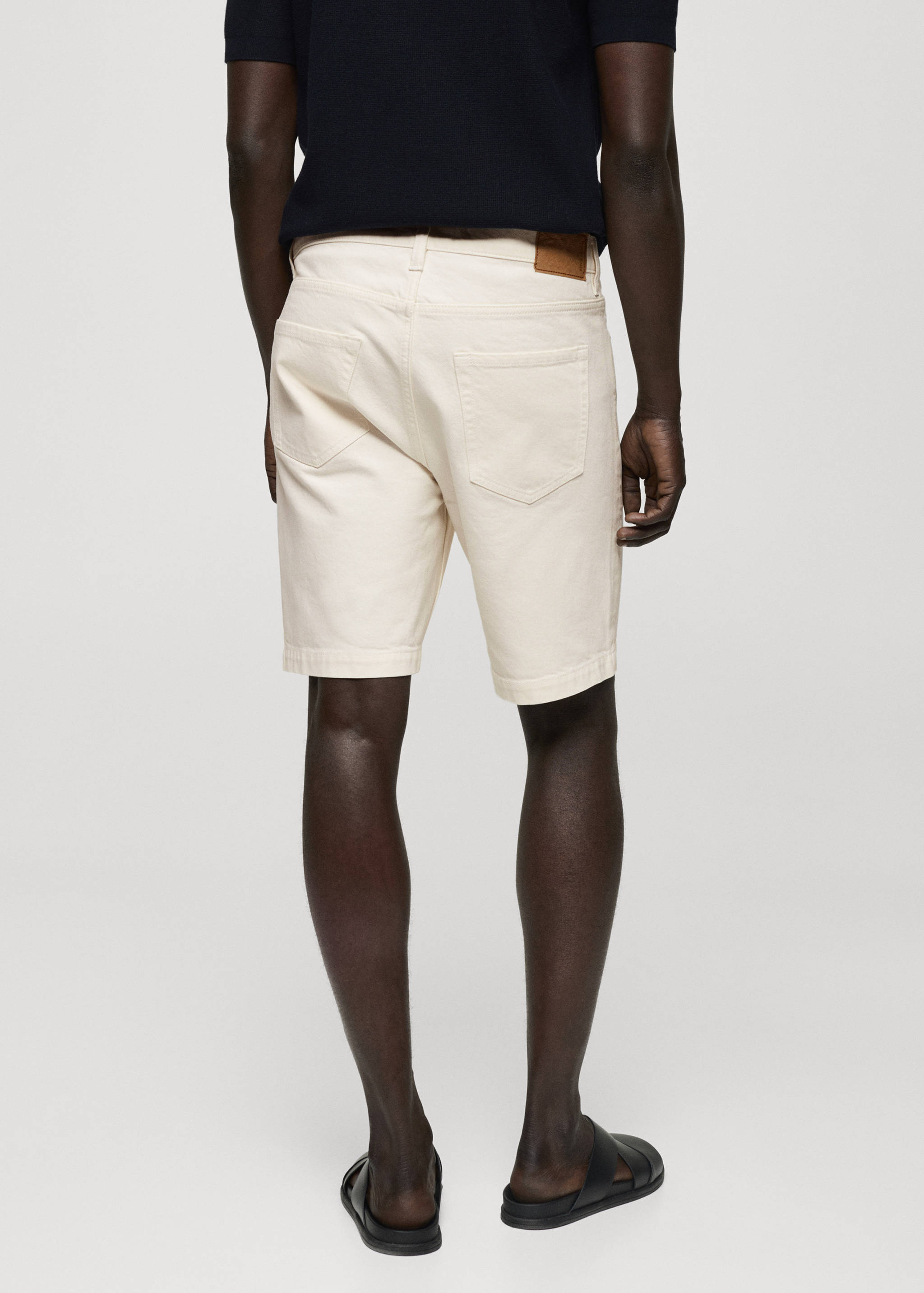 Regular-fit denim bermuda shorts - Reverse of the article