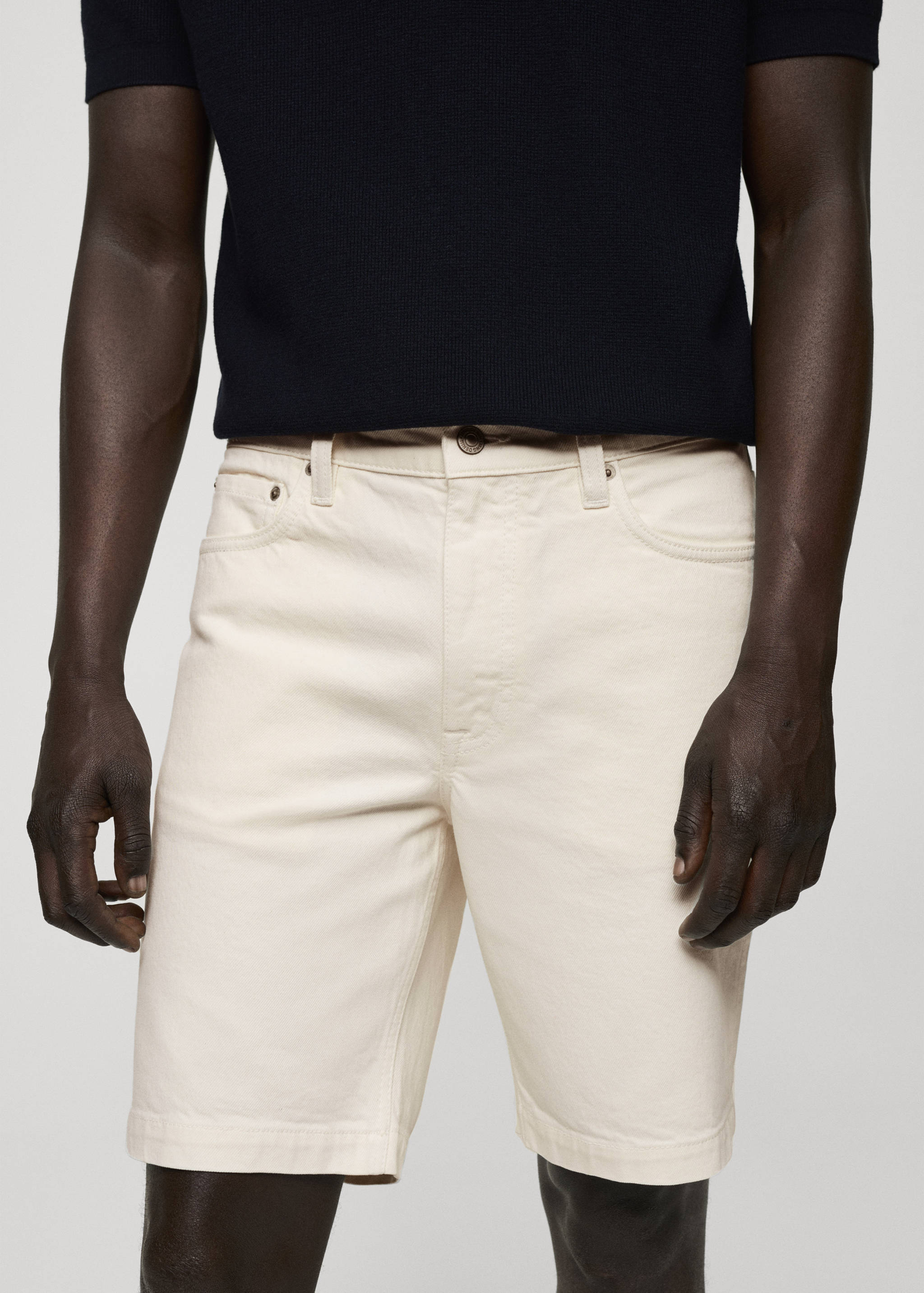 Regular-fit denim bermuda shorts - Details of the article 1