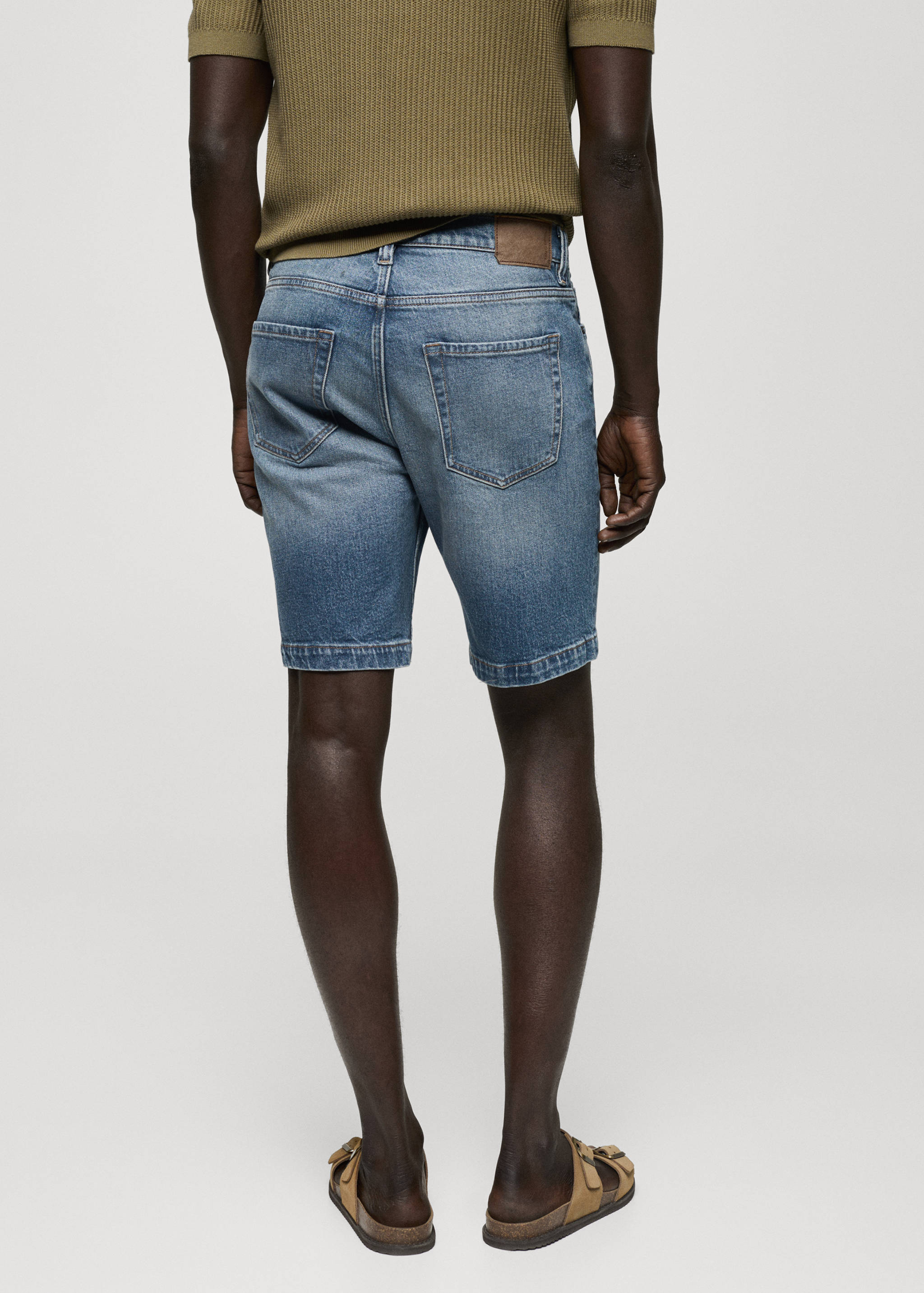 Regular-fit denim bermuda shorts - Reverse of the article