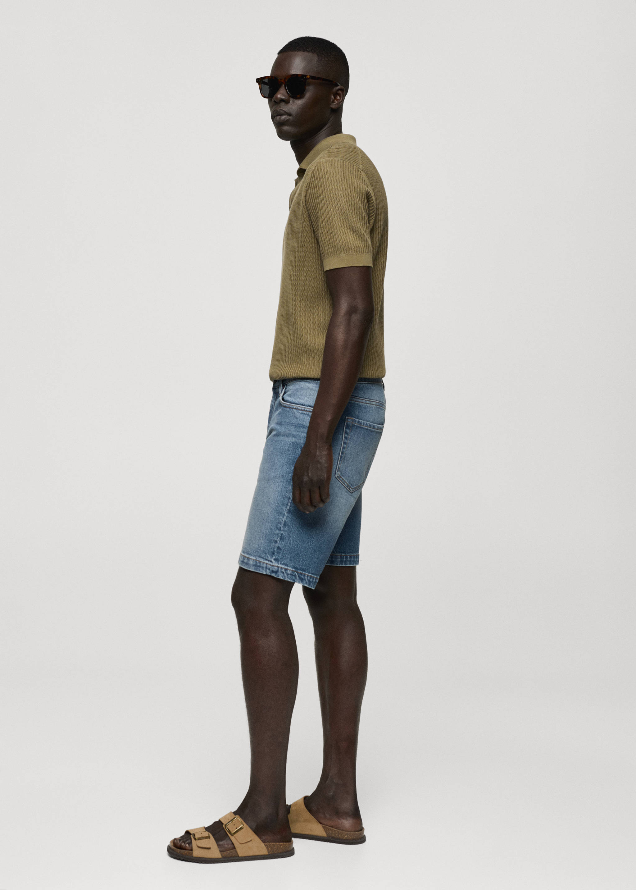 Regular-fit denim bermuda shorts - Details of the article 2