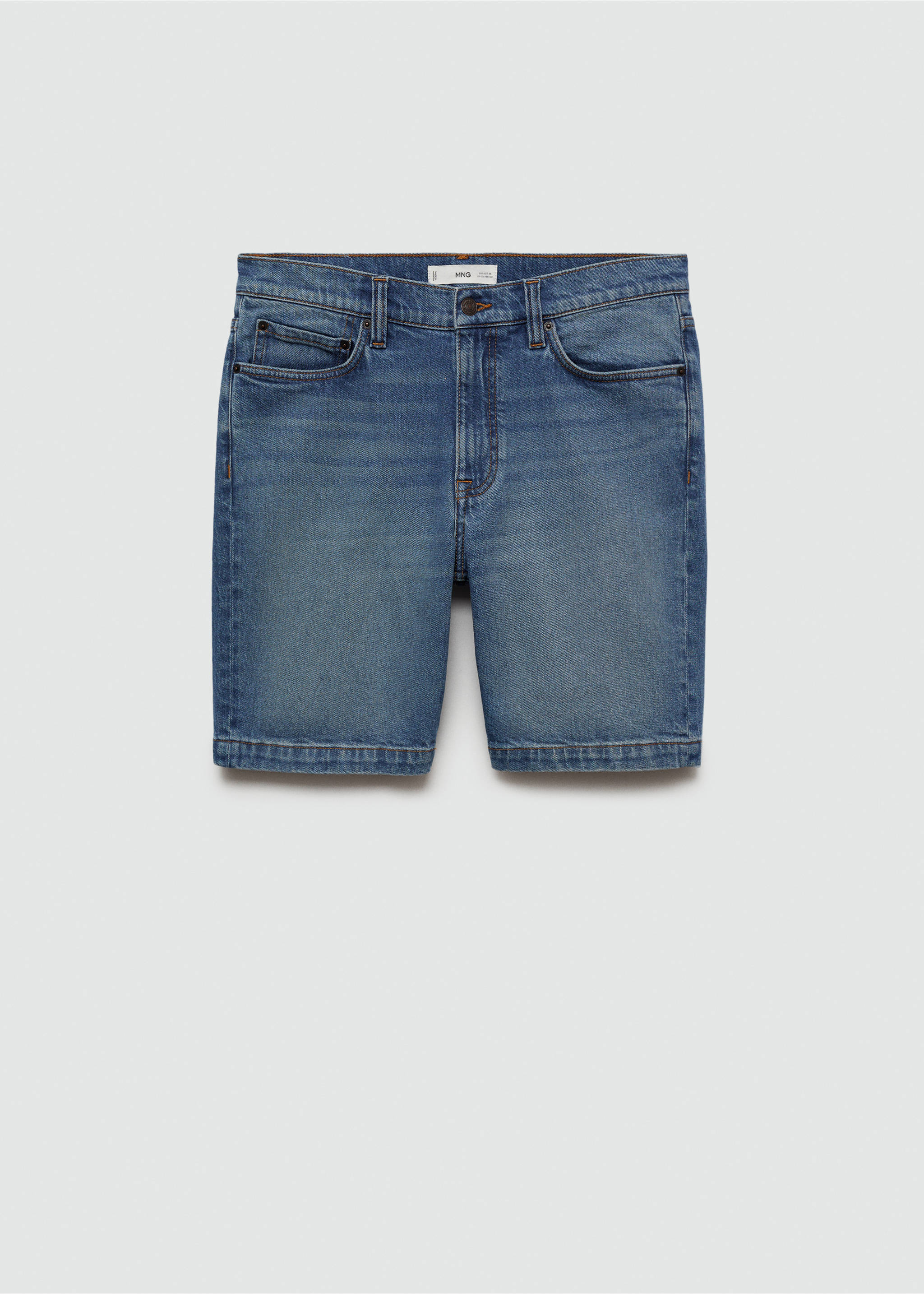 Regular-fit denim bermuda shorts - Article without model, Dark Blue. Ref: 77020599-00.