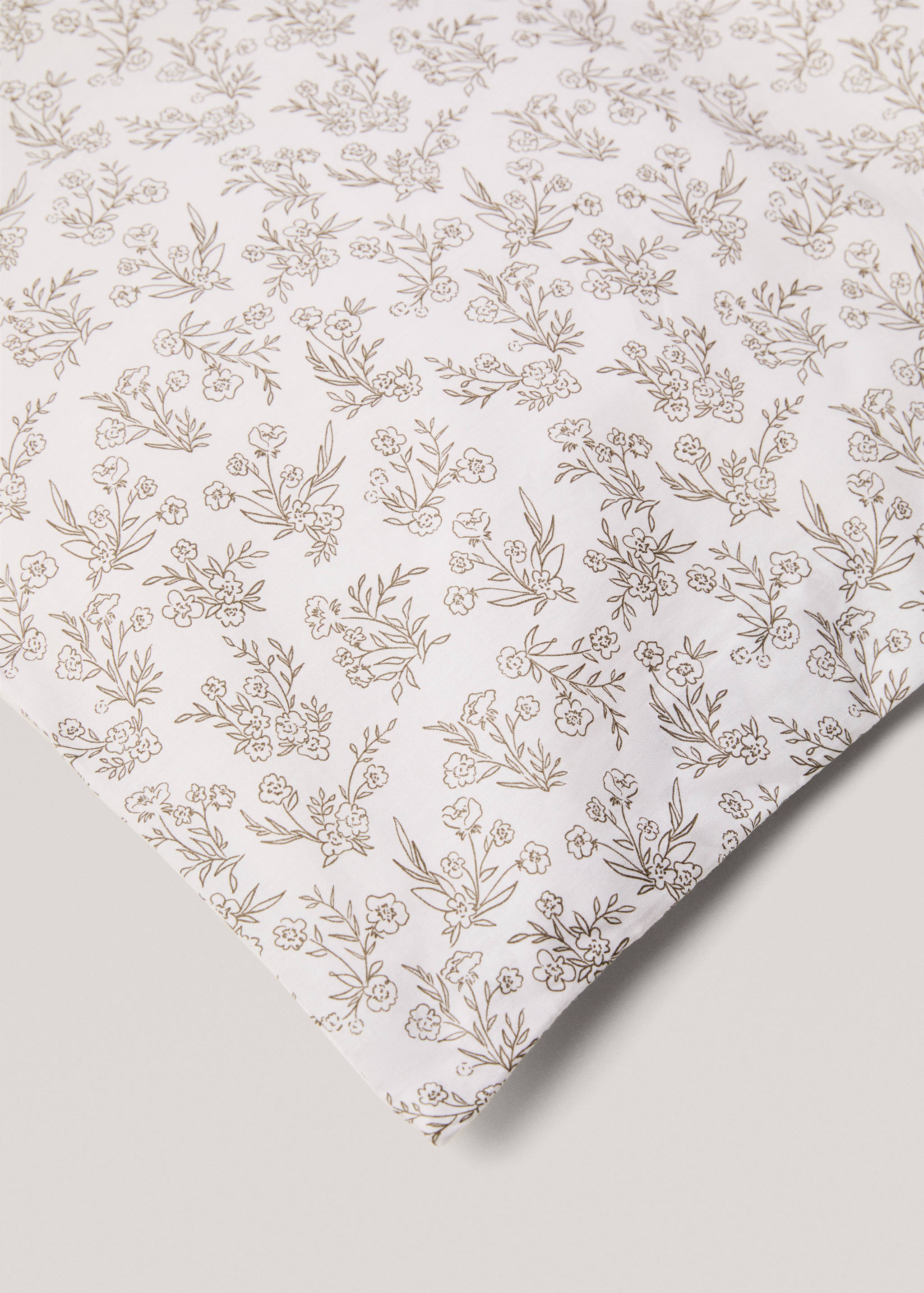 Floral-design cotton duvet cover for queen bed - Details of the article 2
