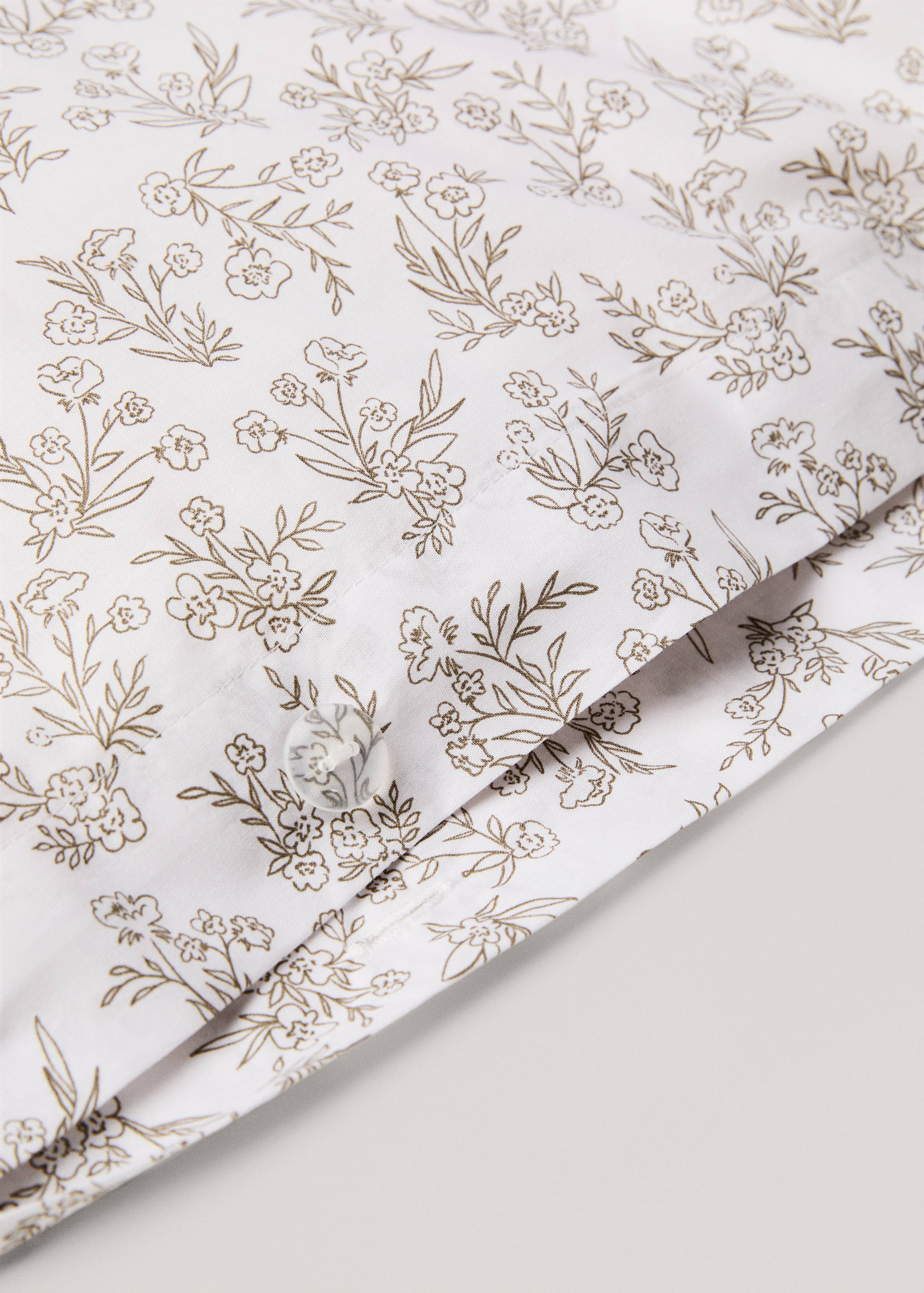 Floral-design cotton duvet cover for queen bed - Details of the article 3