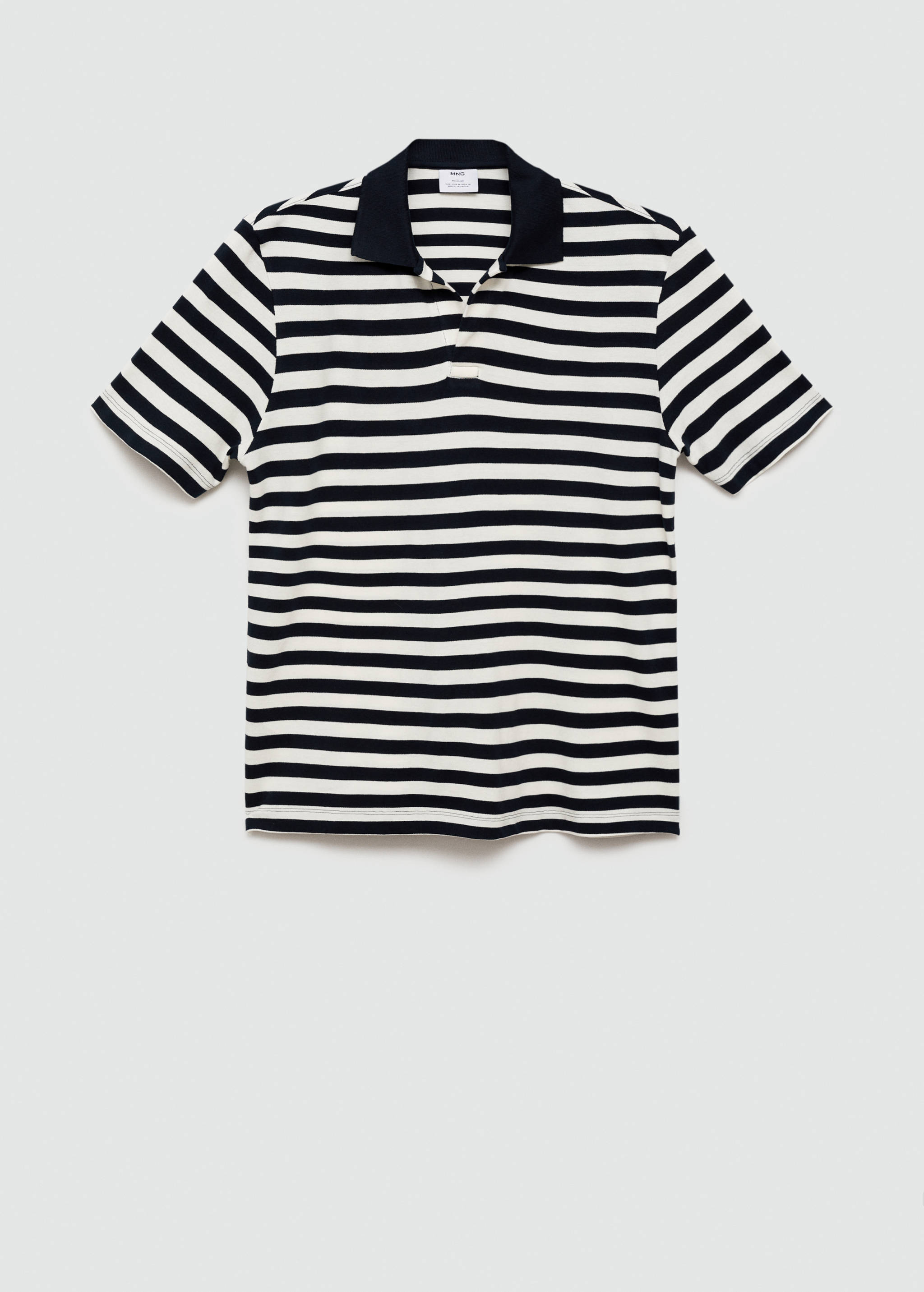 Regular-fit striped piqué cotton polo shirt - Article without model