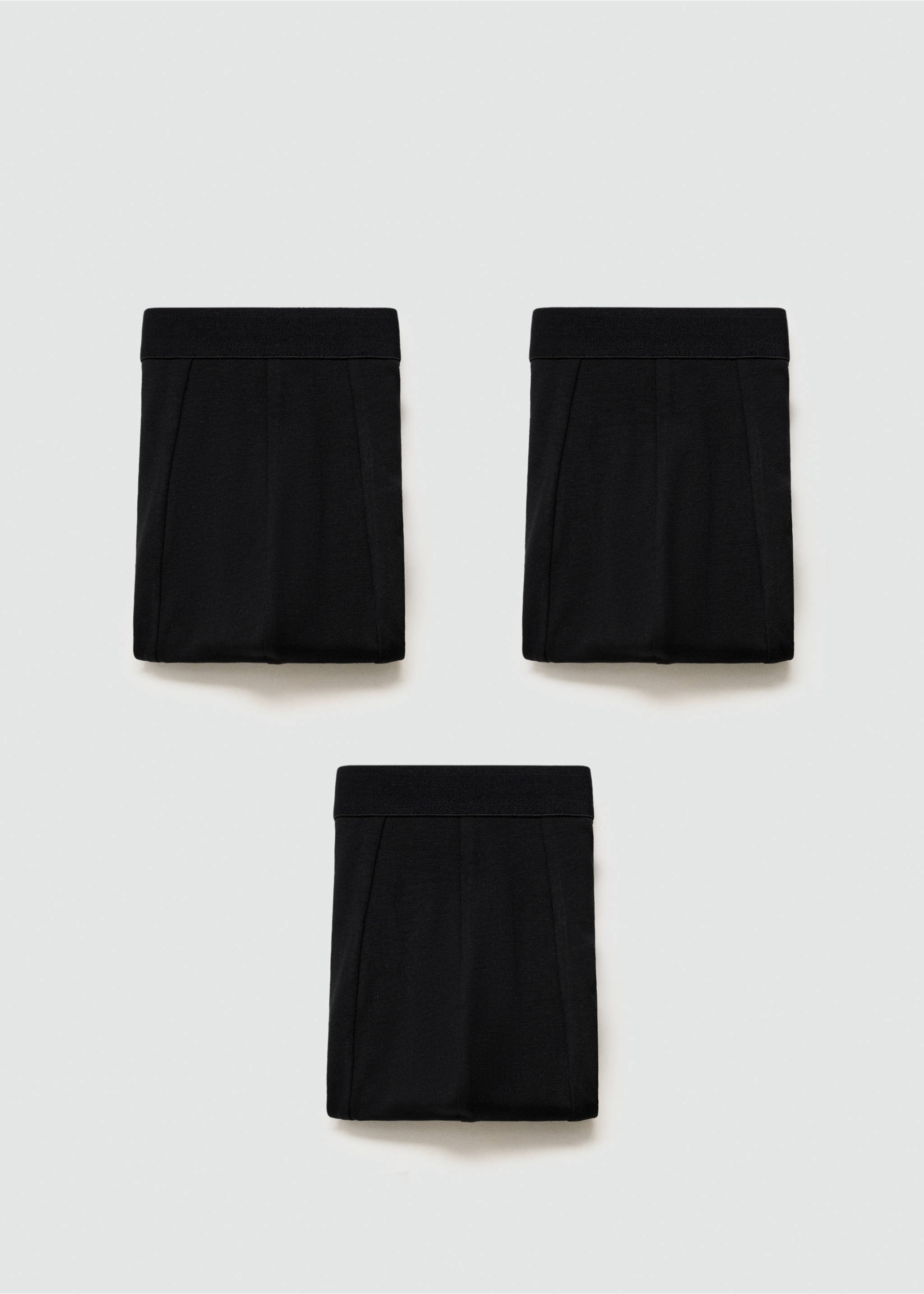 3er-Pack Schwarze Boxershorts aus Baumwolle - Artikel ohne Model, Schwarz. Ref: 77020615-00.