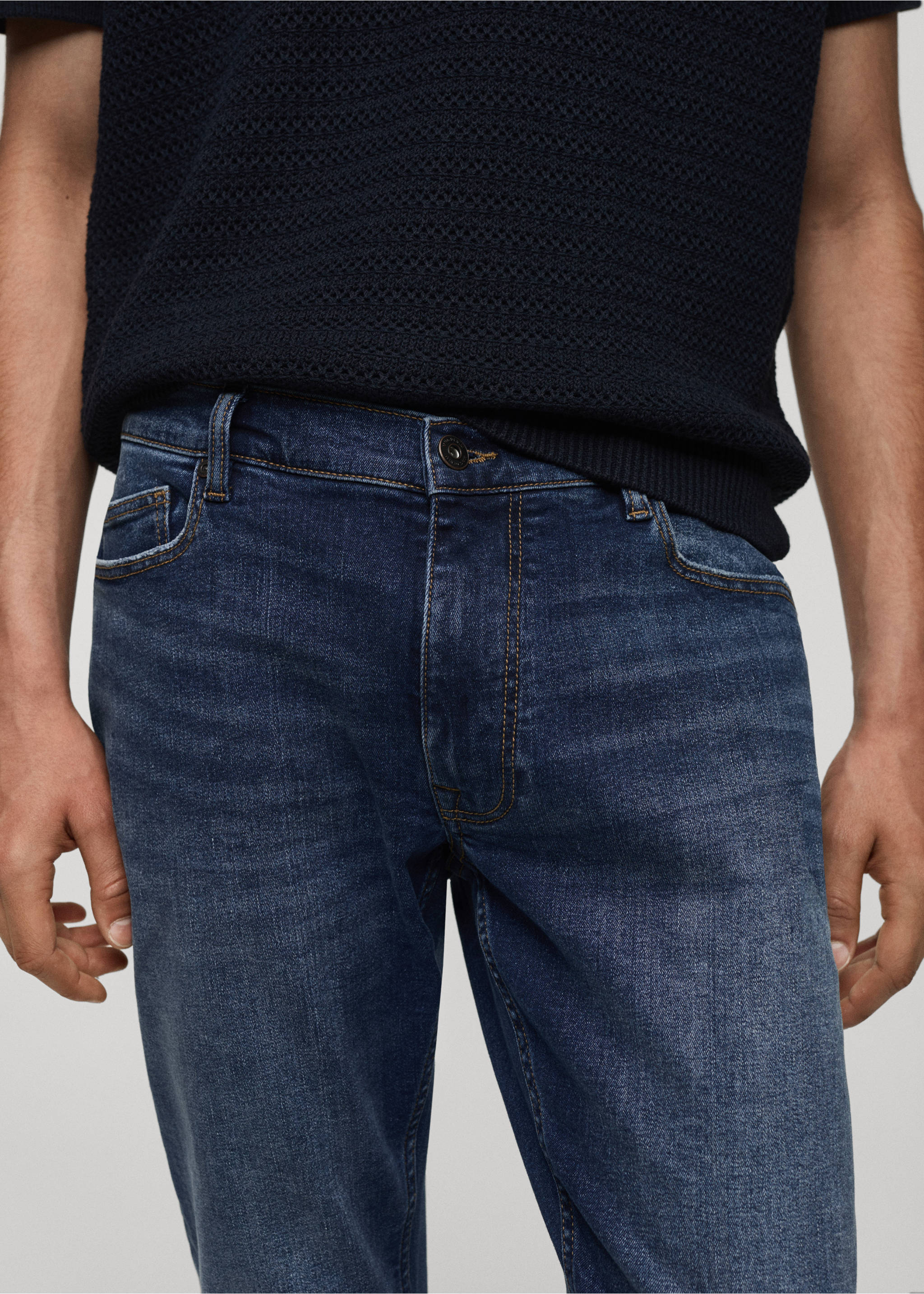 Jude skinny-fit jeans - Details of the article 1, Dark Blue. Ref: 77020619-00.