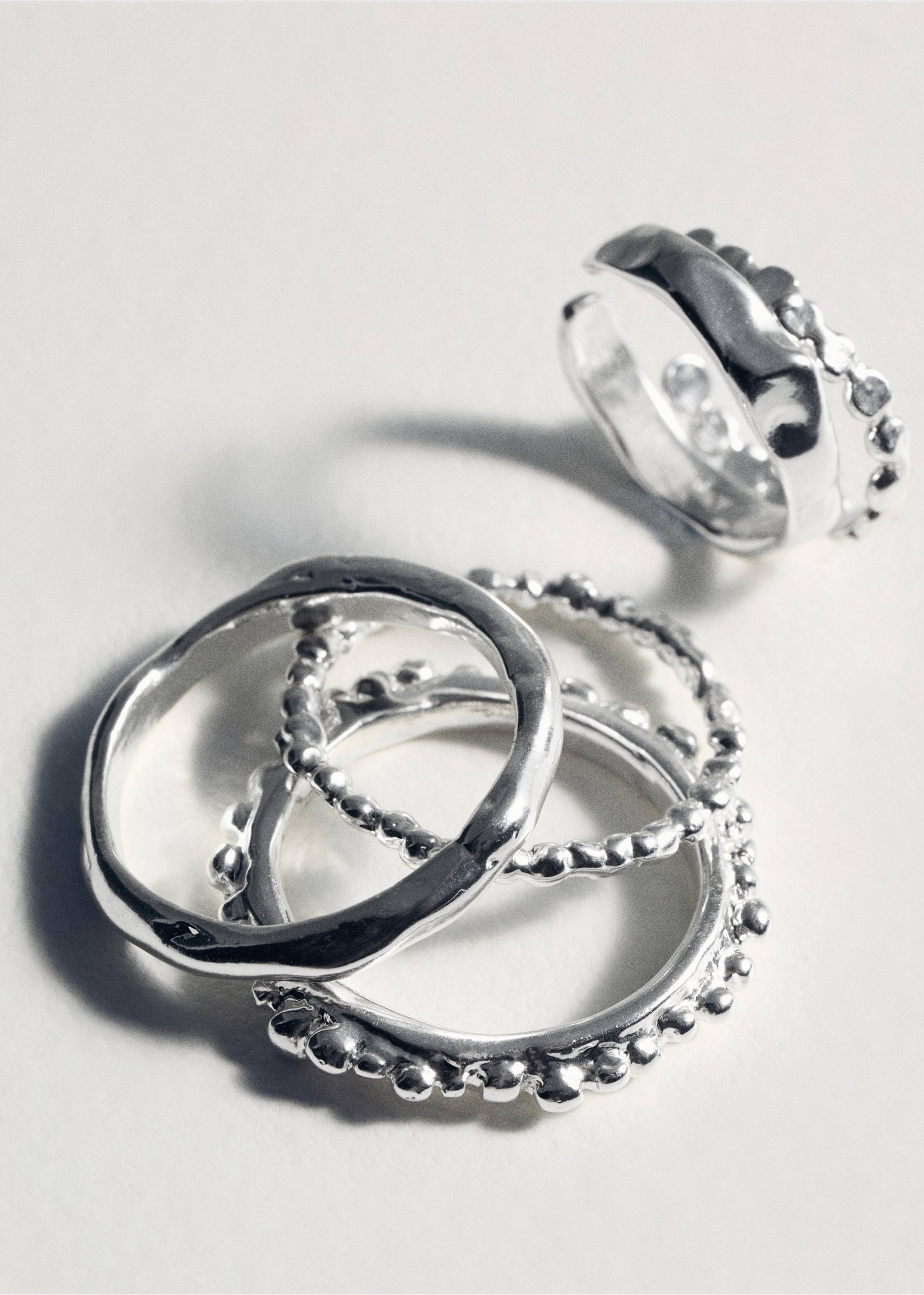 Set of combination rings - Details of the article 5, Silver. Ref: 77020638-00.