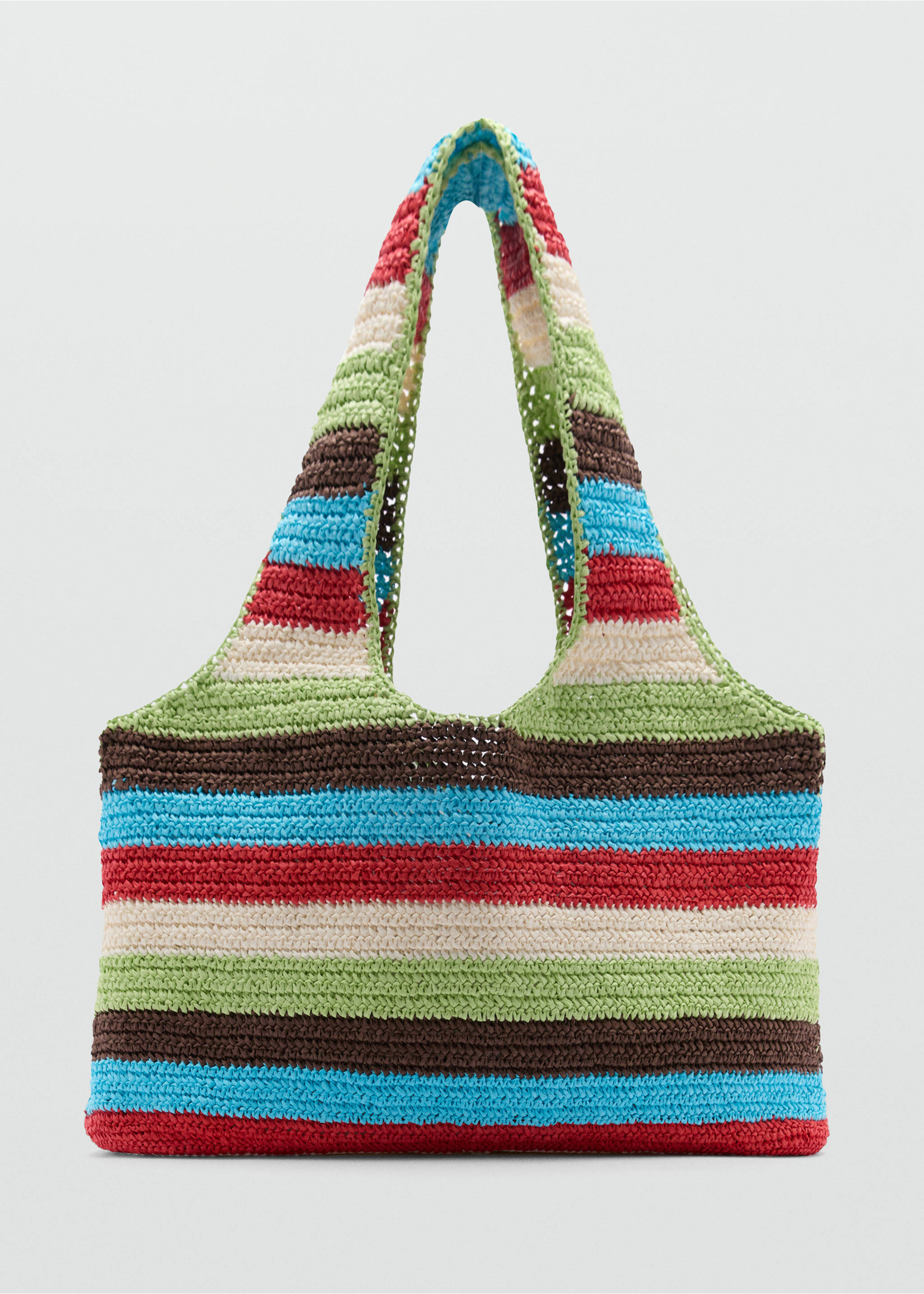 Natural fibre shopper bag - Article without model, Green. Ref: 77020639-00.