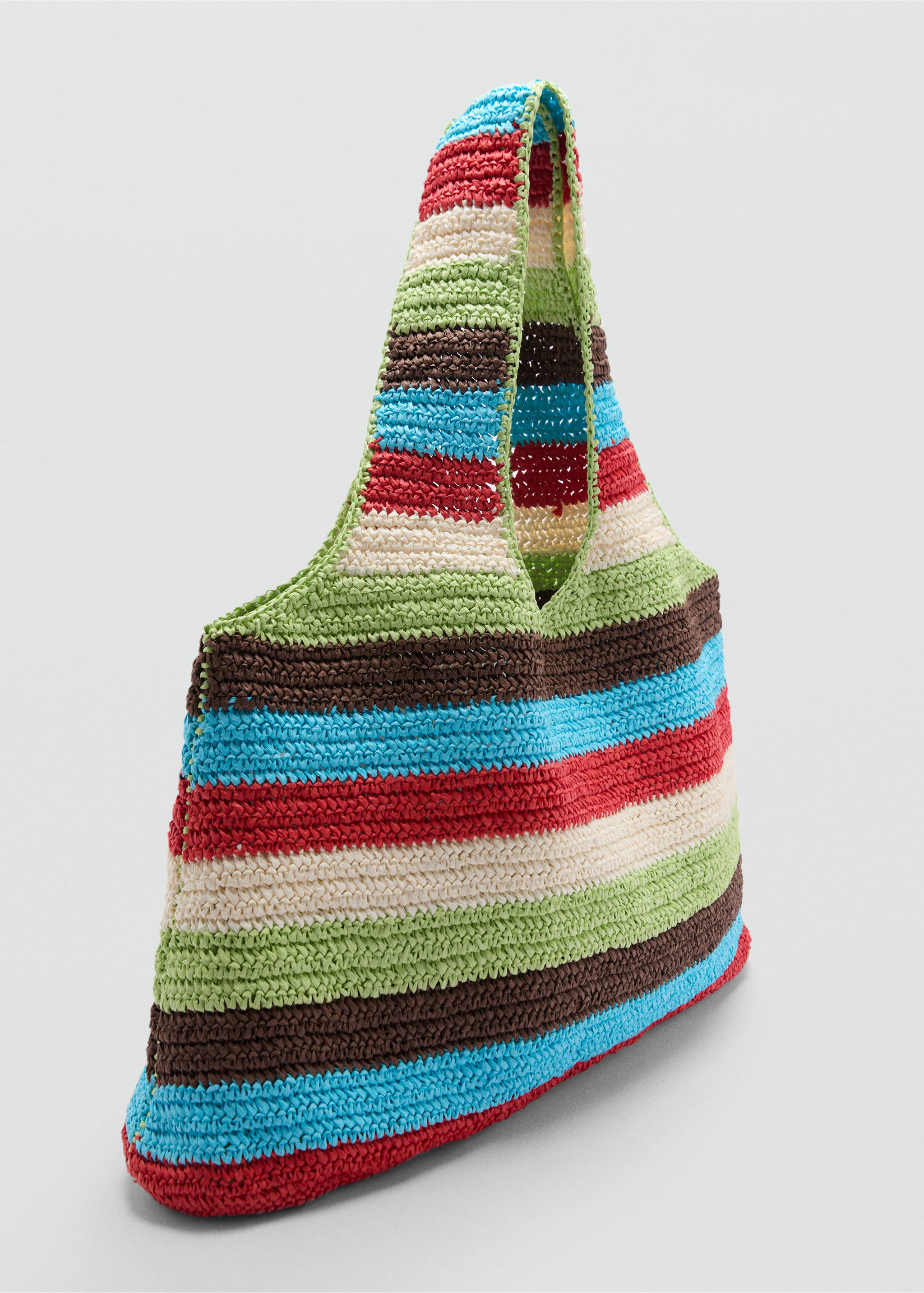 Natural fibre shopper bag - Medium plane, Green. Ref: 77020639-00.