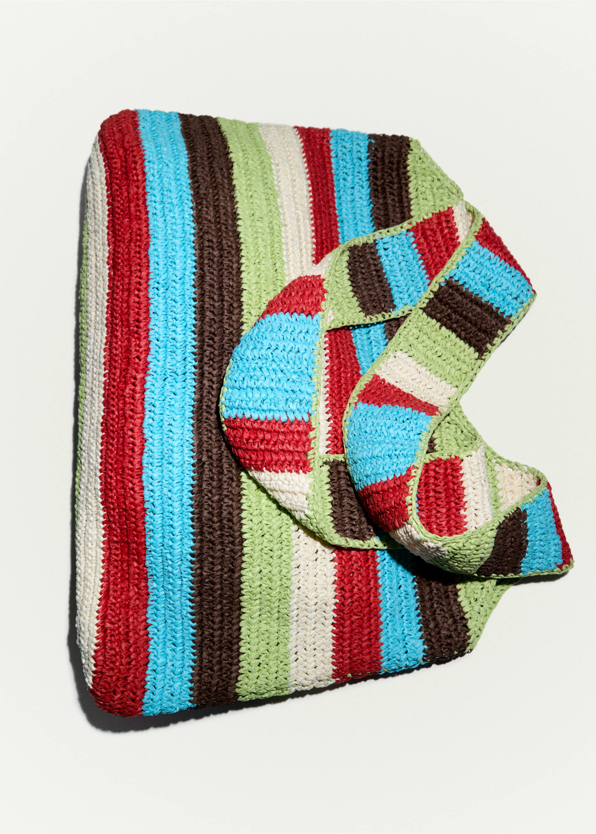 Natural fibre shopper bag - Details of the article 6, Green. Ref: 77020639-00.