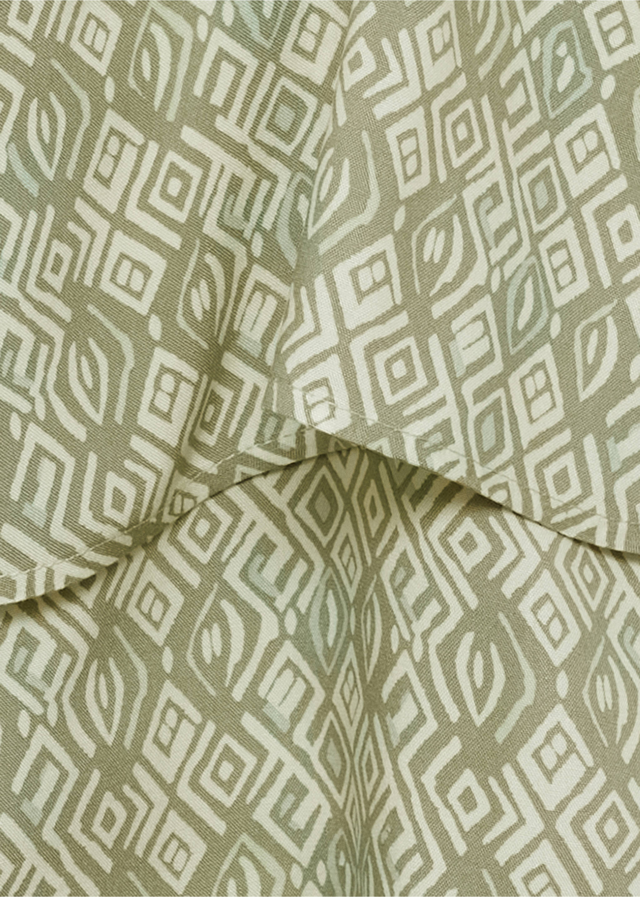 Printed ruffle top - Details of the article 8, Green. Ref: 77020644-00.