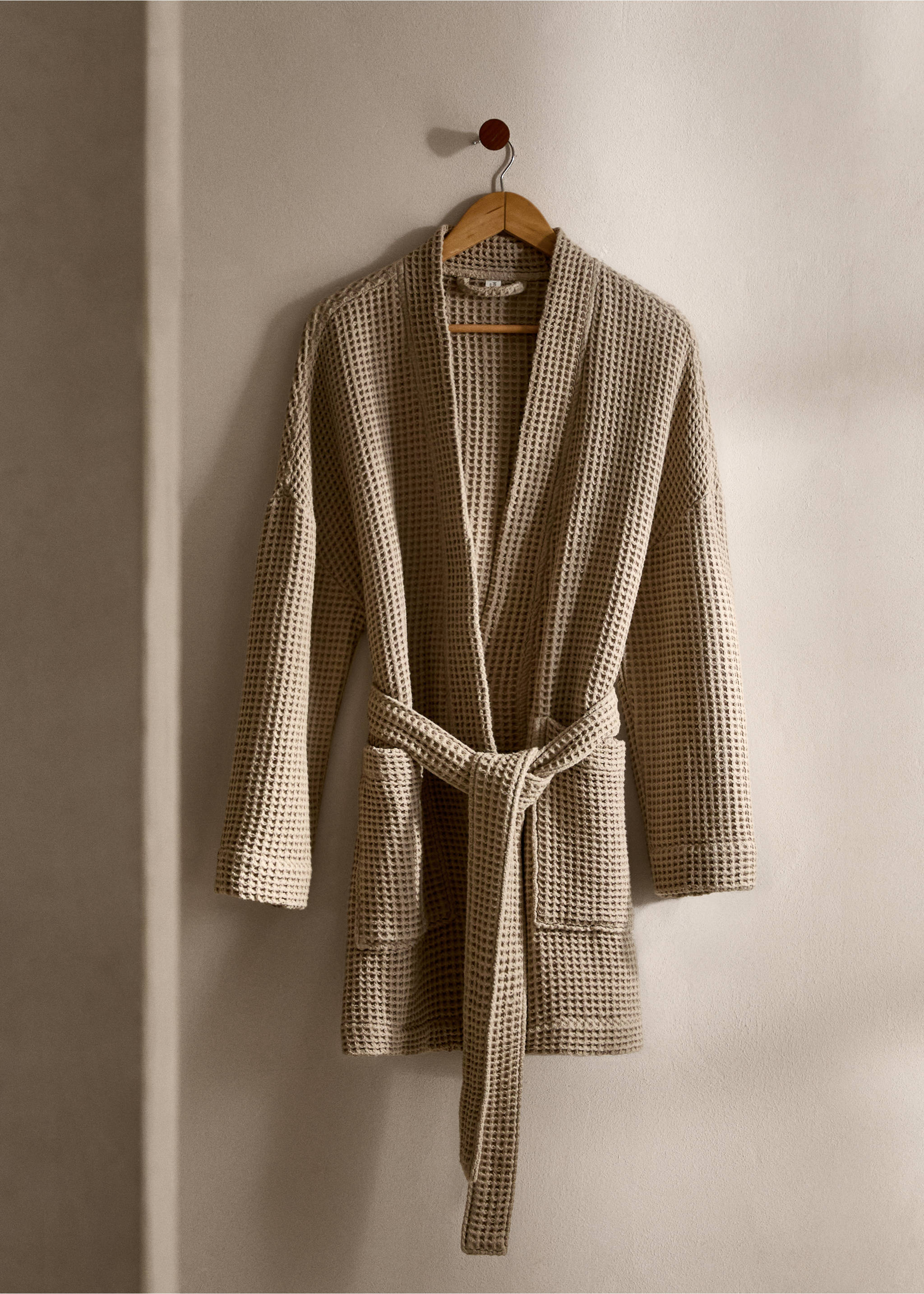 100% cotton waffle bathrobe - General plane, Brown. Ref: 77020646-00.