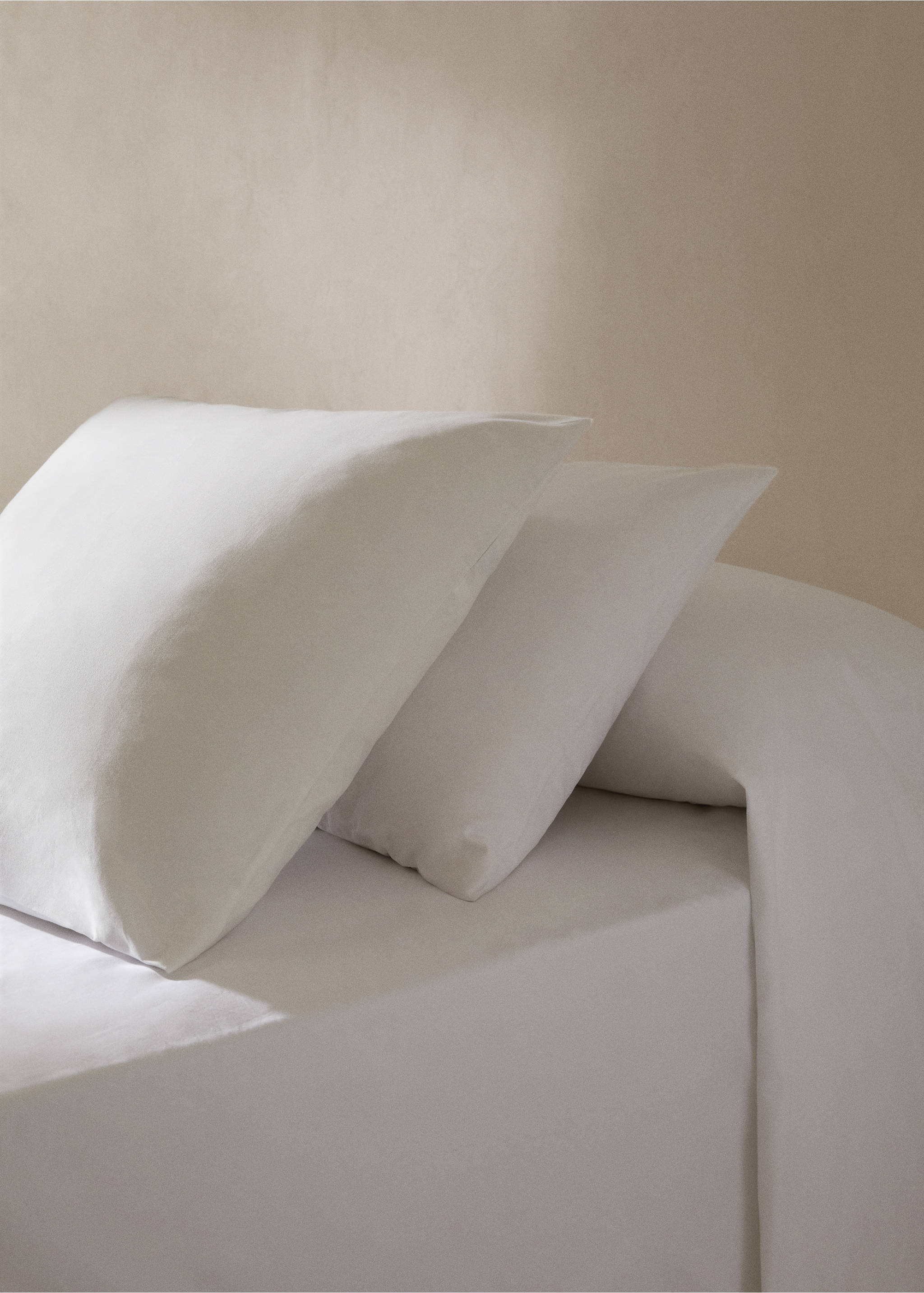 Percale cotton pillow case 50x75cm - General plane, White. Ref: 77021013-00.