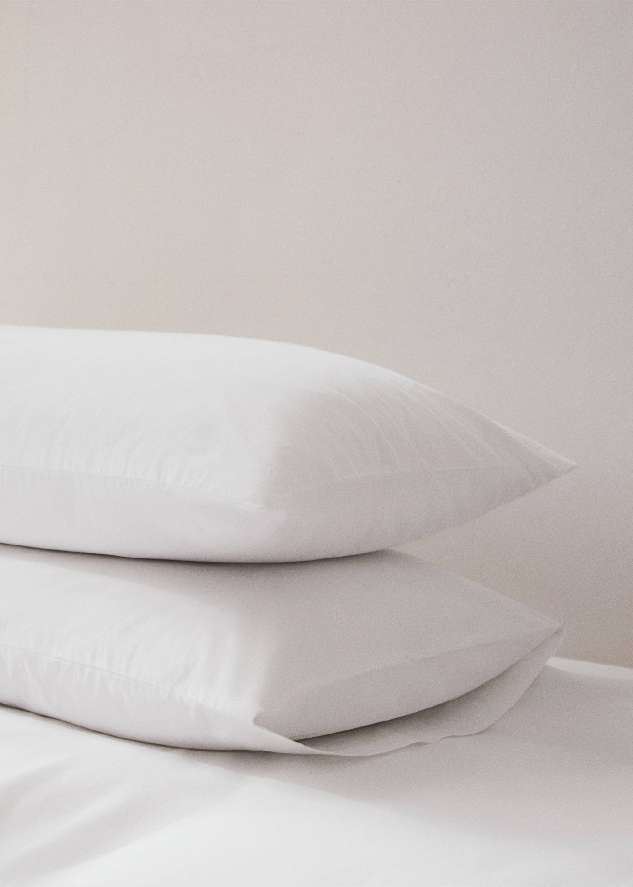 Percale cotton pillow case 50x75cm - Details of the article 8, White. Ref: 77021013-00.