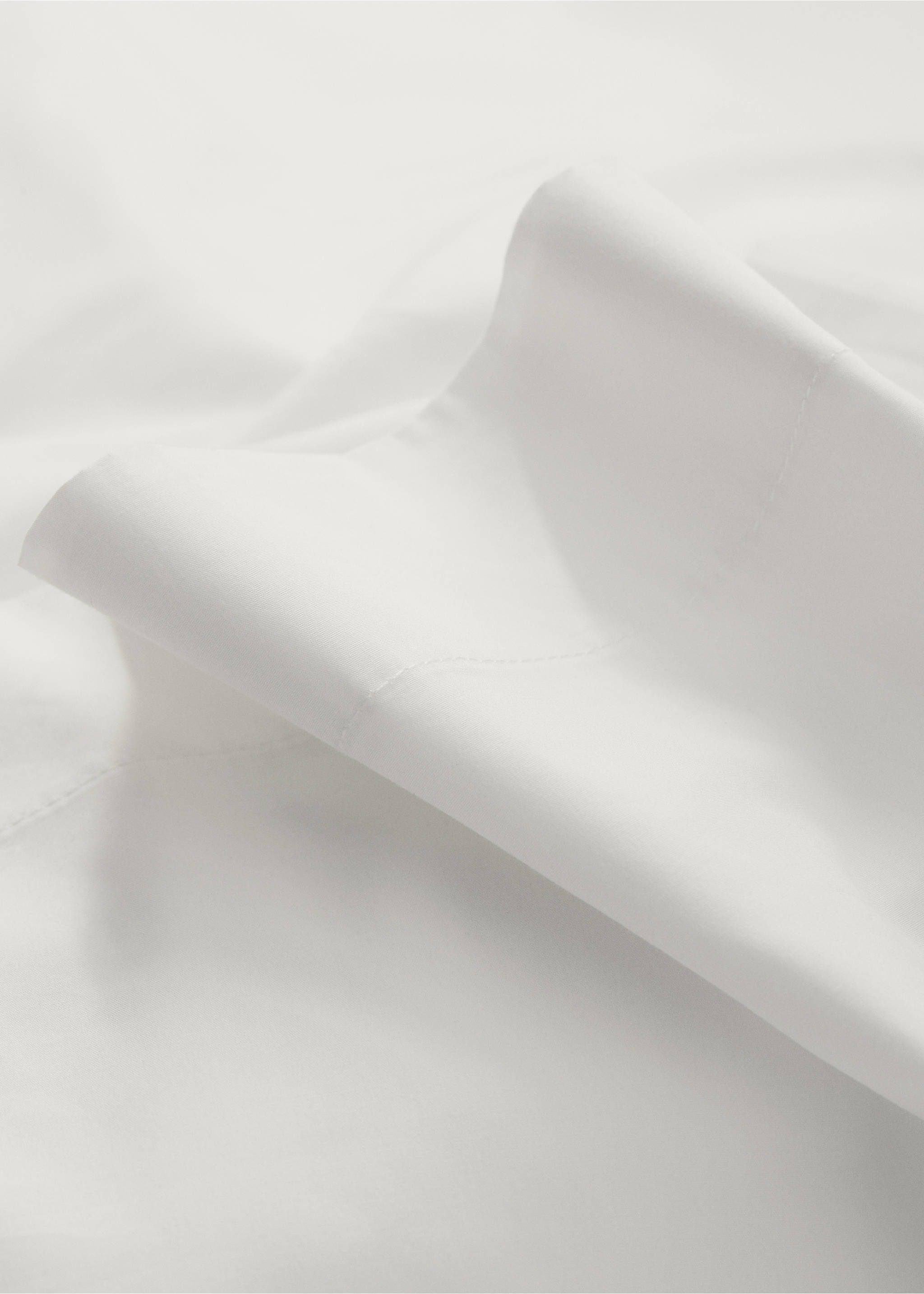 Percale cotton pillow case 50x75cm - Details of the article 3, White. Ref: 77021013-00.