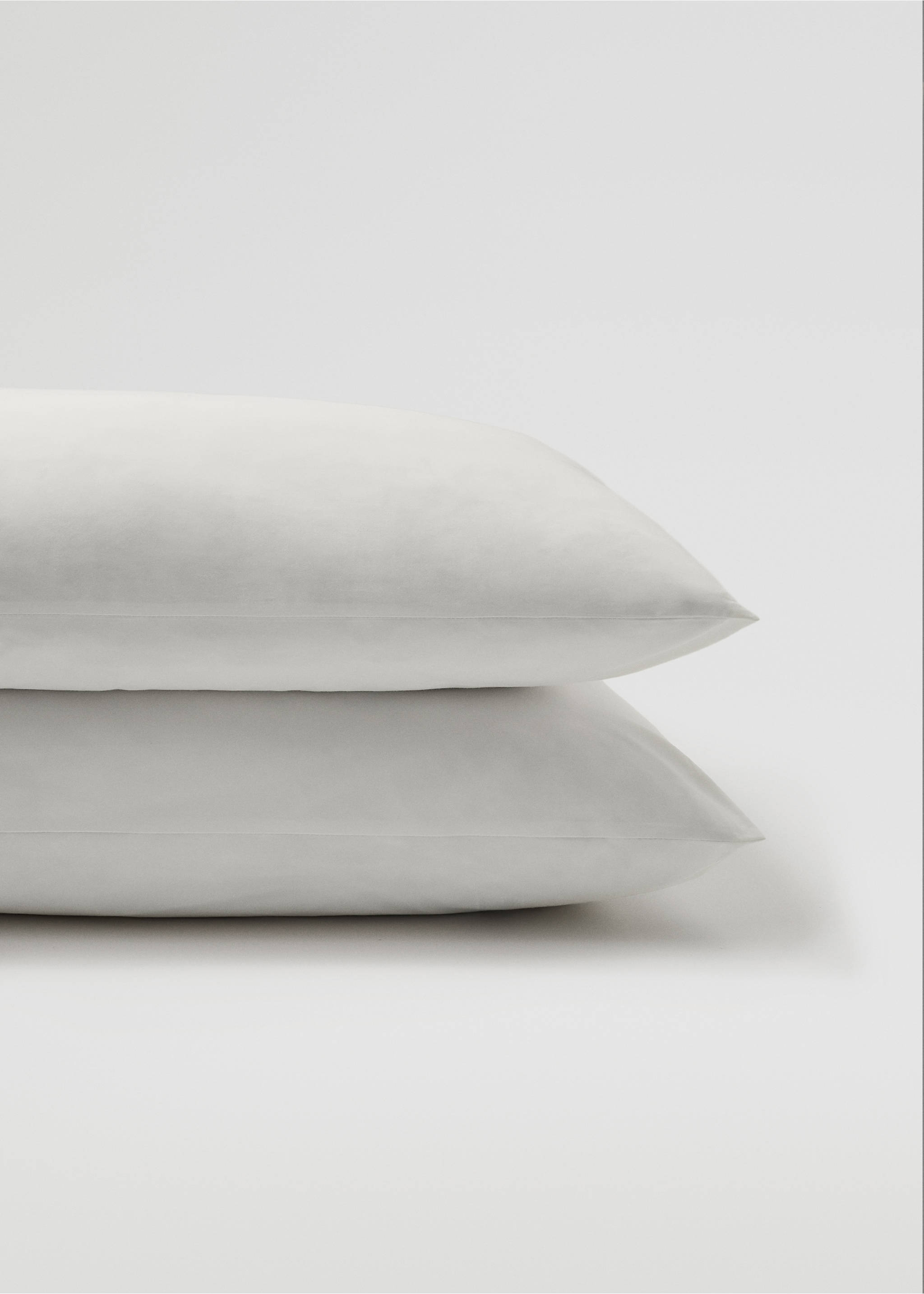 Percale cotton pillow case 50x75cm - Medium plane, White. Ref: 77021013-00.
