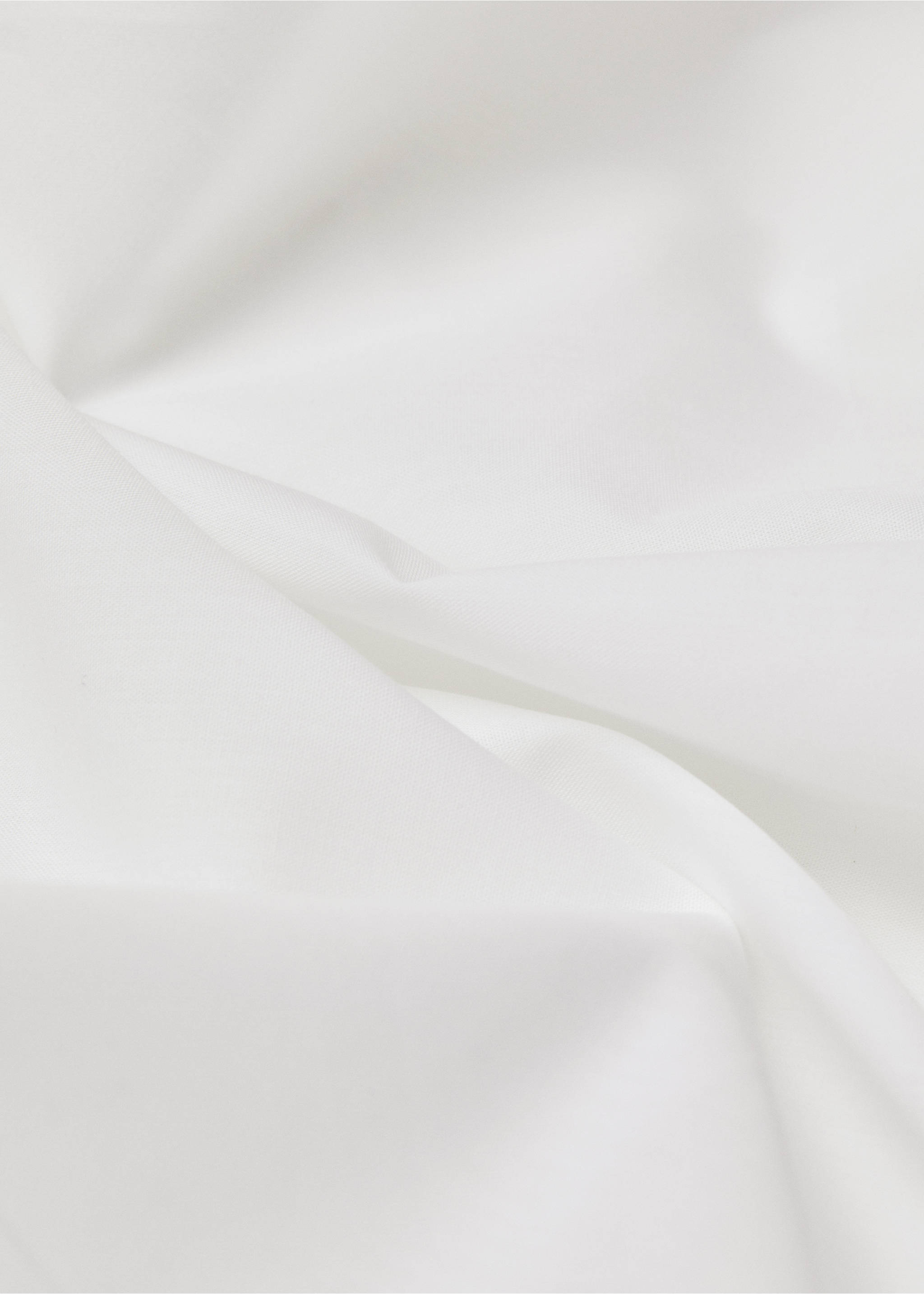 Plain cotton fitted sheet for single bed - Details of the article 2, White. Ref: 77021015-00.
