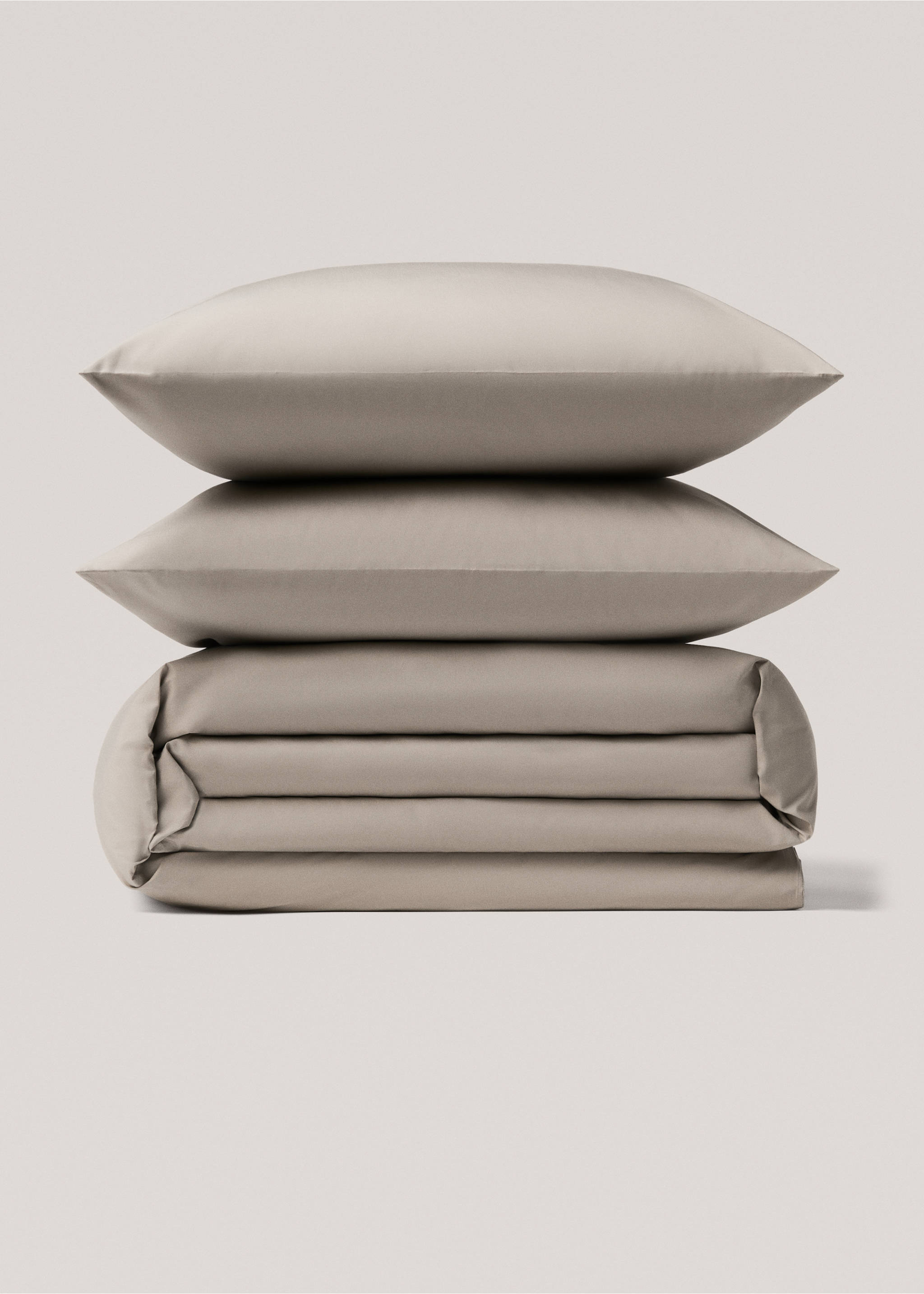 301 thread count cotton duvet cover for King bed - Article without model, Medium Grey. Ref: 77021027-00.